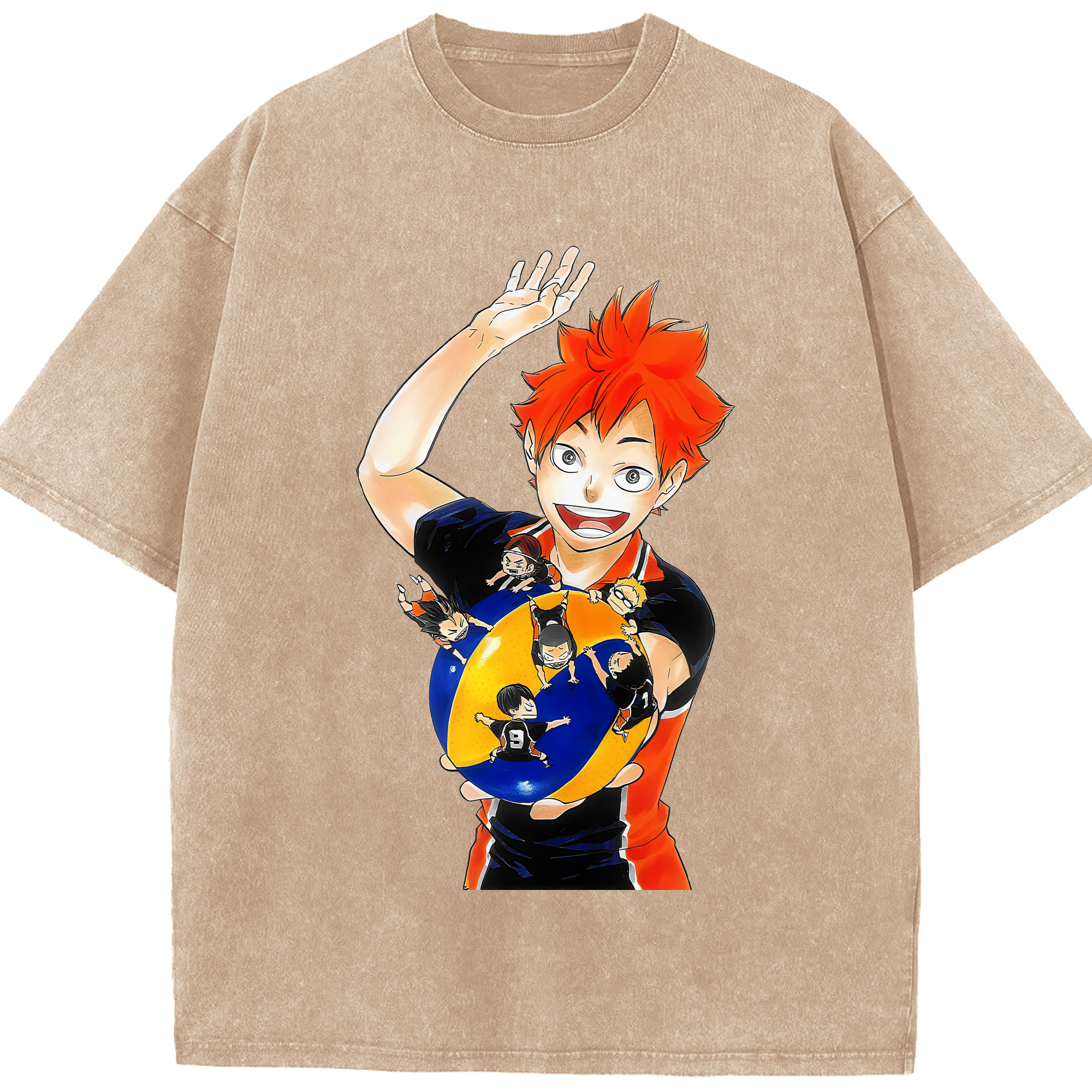 （画像用） ハイキュー!! Haikyu!! 綿100% ヴィンテージ風 半袖Tシャツ（フロントプリント）