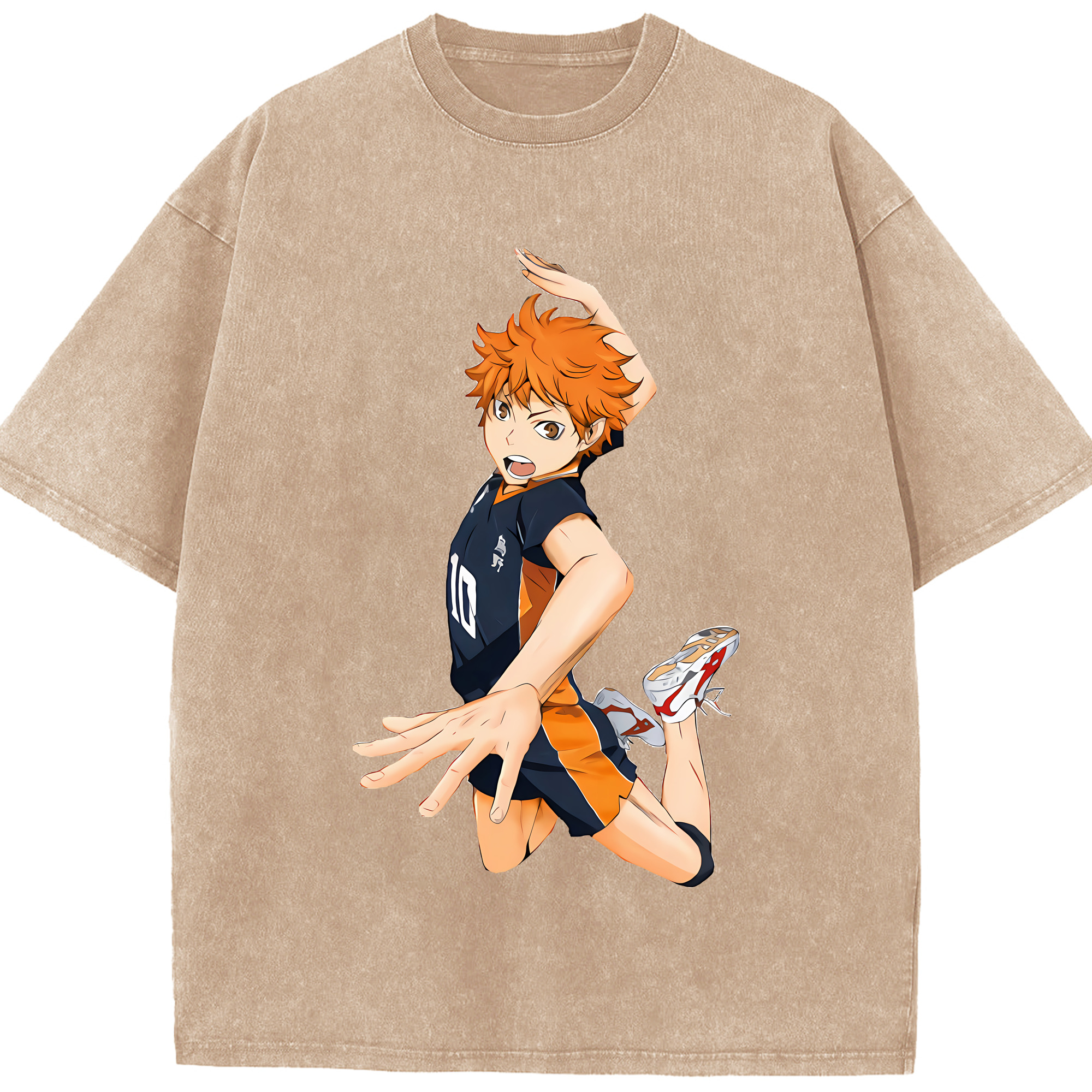 （画像用） ハイキュー!! Haikyu!! 綿100% ヴィンテージ風 半袖Tシャツ（フロントプリント）