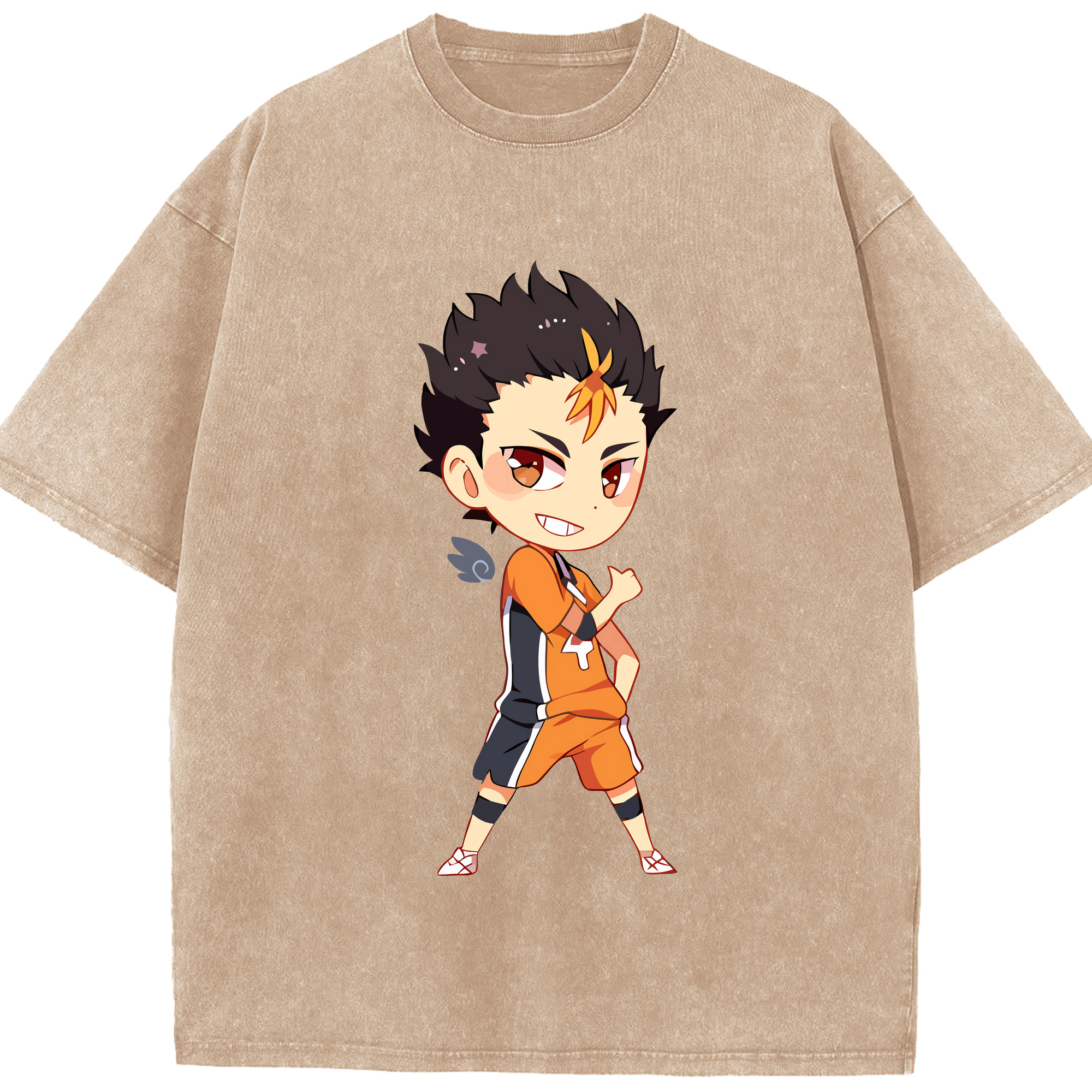 （画像用） ハイキュー!! Haikyu!! 綿100% ヴィンテージ風 半袖Tシャツ（フロントプリント）