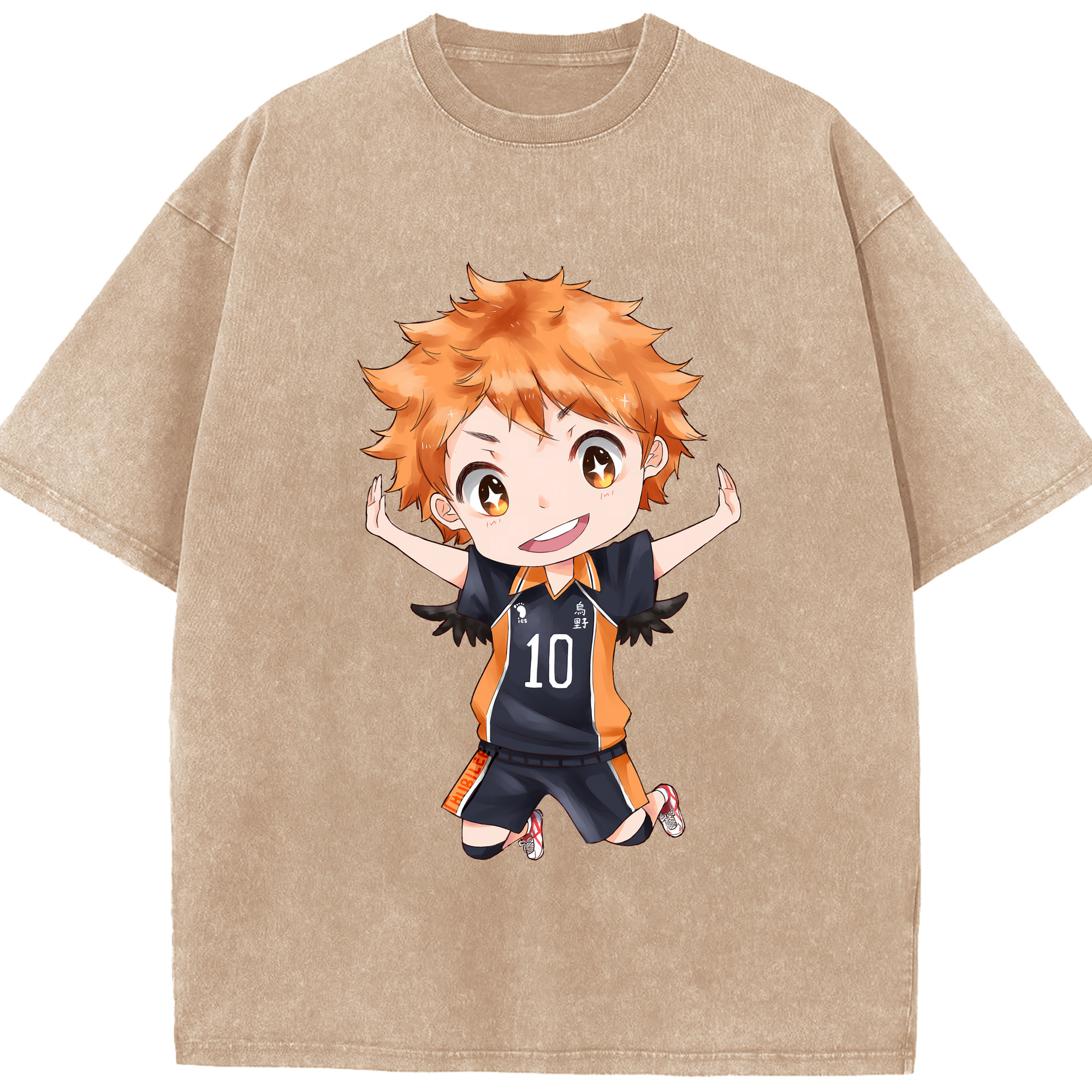 （画像用） ハイキュー!! Haikyu!! 綿100% ヴィンテージ風 半袖Tシャツ（フロントプリント）