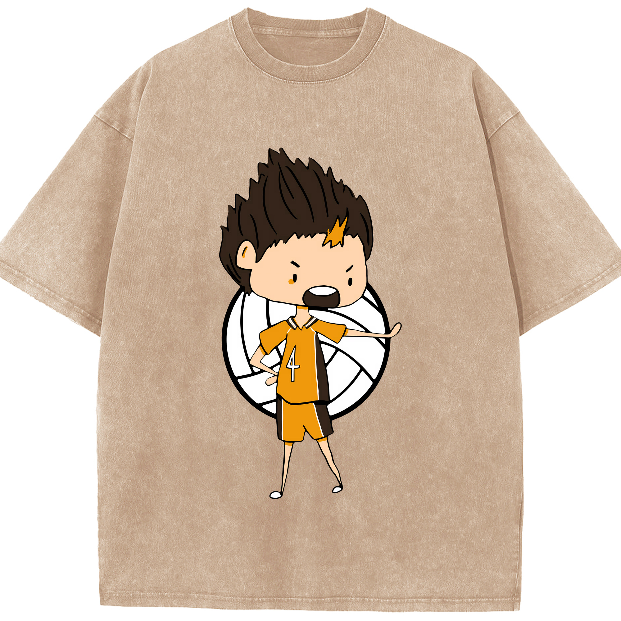 （画像用） ハイキュー!! Haikyu!! 綿100% ヴィンテージ風 半袖Tシャツ（フロントプリント）