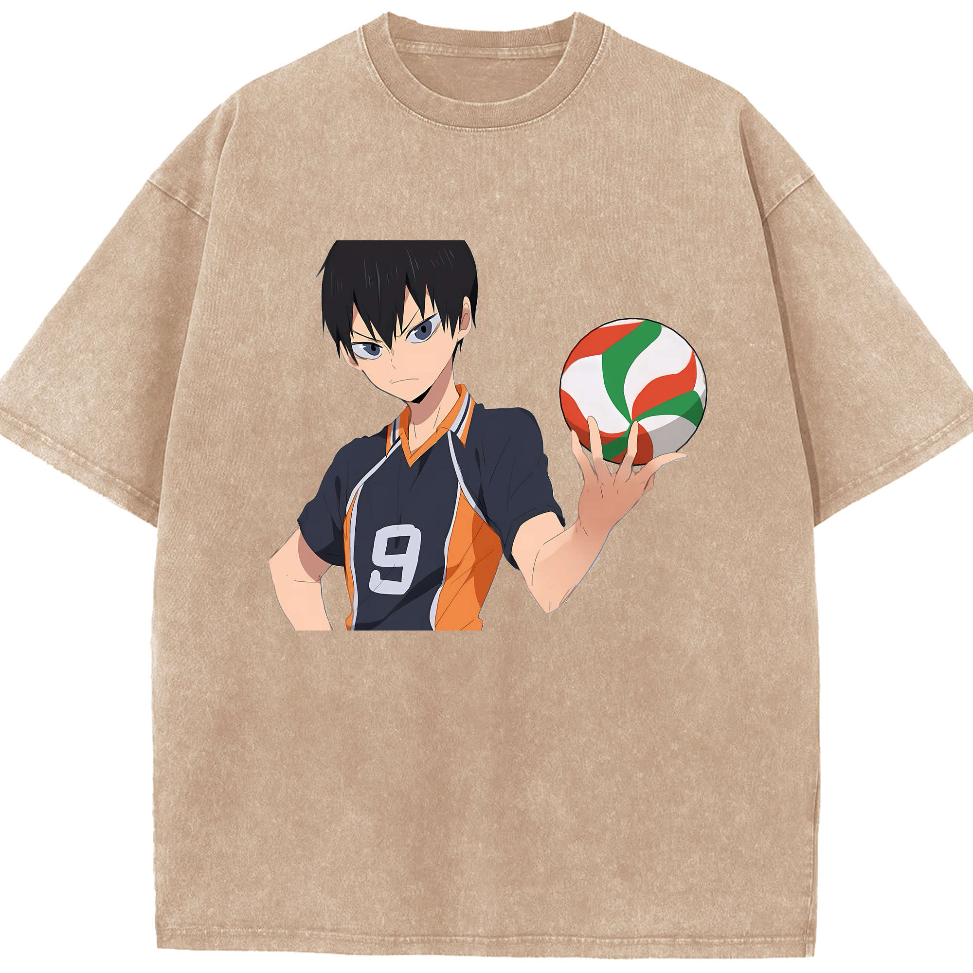 （画像用） ハイキュー!! Haikyu!! 綿100% ヴィンテージ風 半袖Tシャツ（フロントプリント）