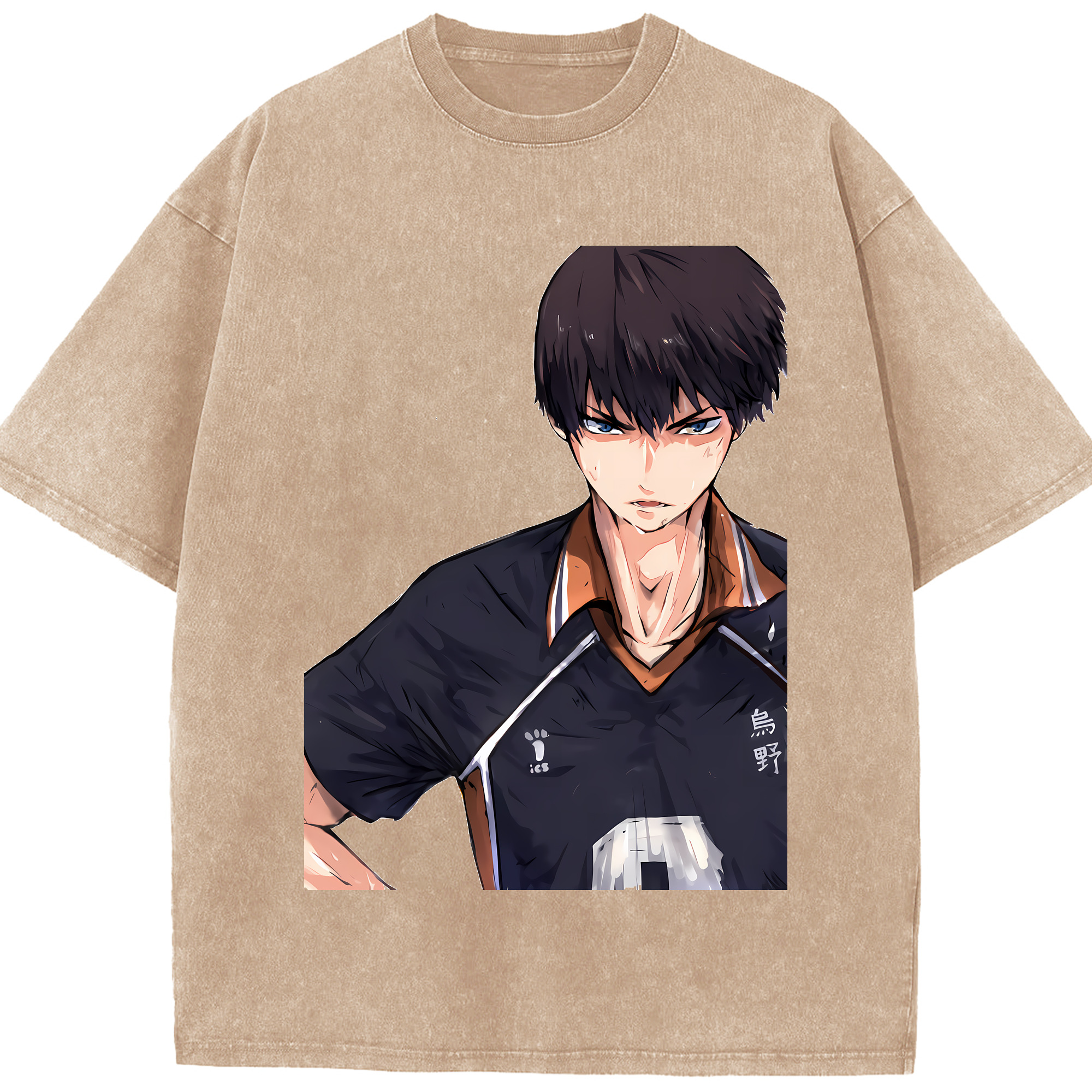 （画像用） ハイキュー!! Haikyu!! 綿100% ヴィンテージ風 半袖Tシャツ（フロントプリント）