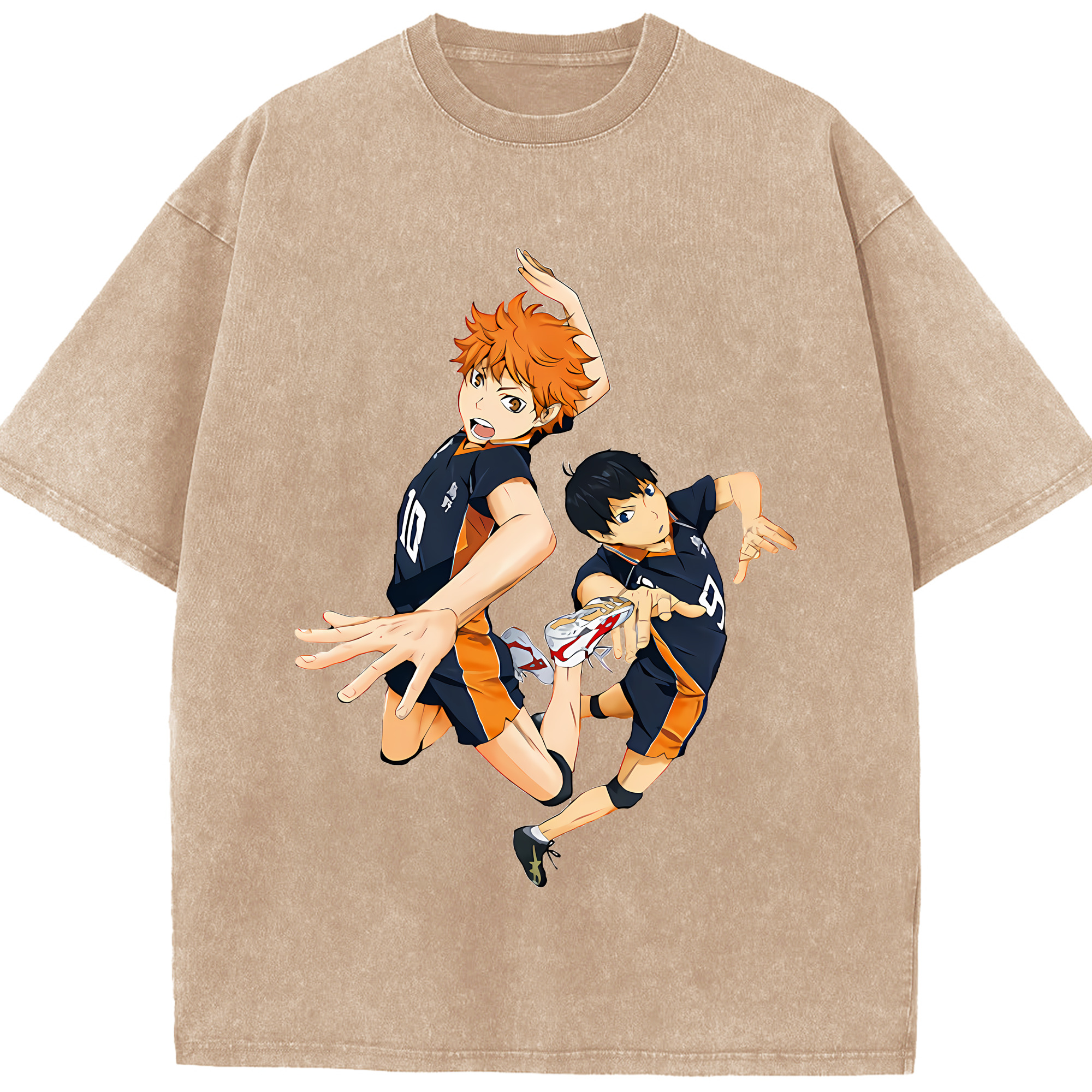 （画像用） ハイキュー!! Haikyu!! 綿100% ヴィンテージ風 半袖Tシャツ（フロントプリント）