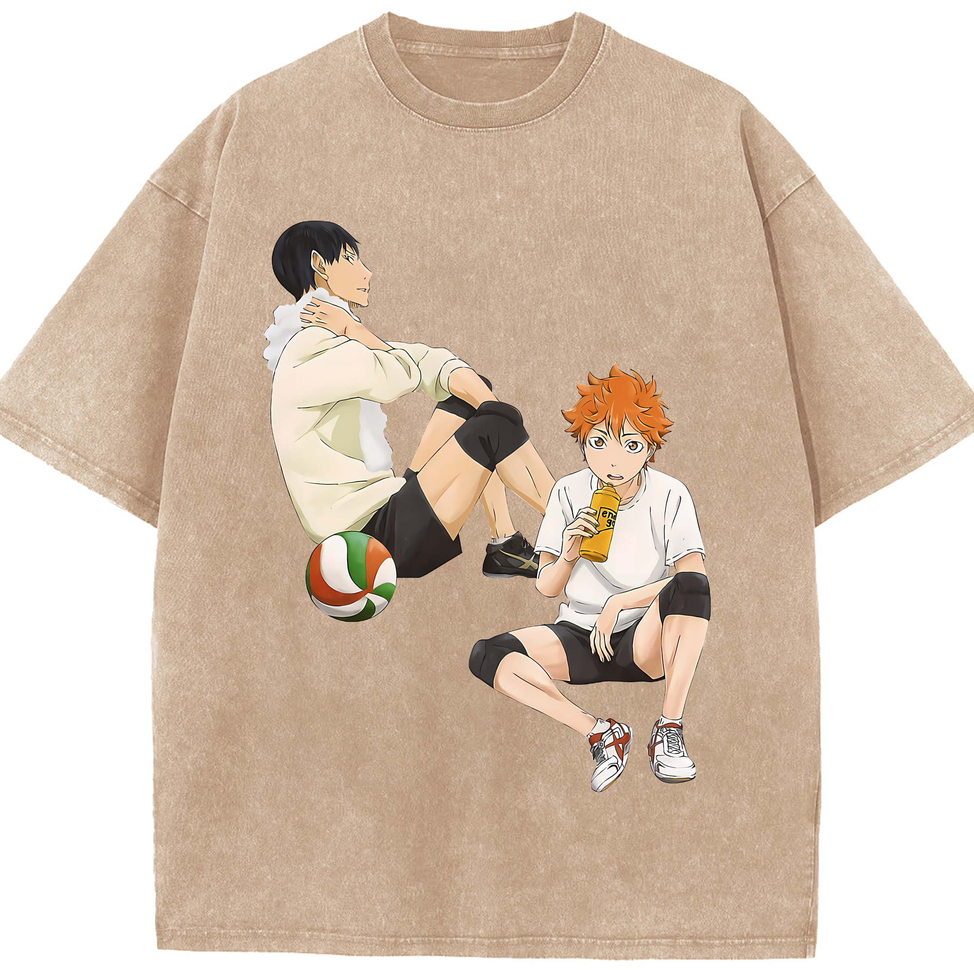 （画像用） ハイキュー!! Haikyu!! 綿100% ヴィンテージ風 半袖Tシャツ（フロントプリント）