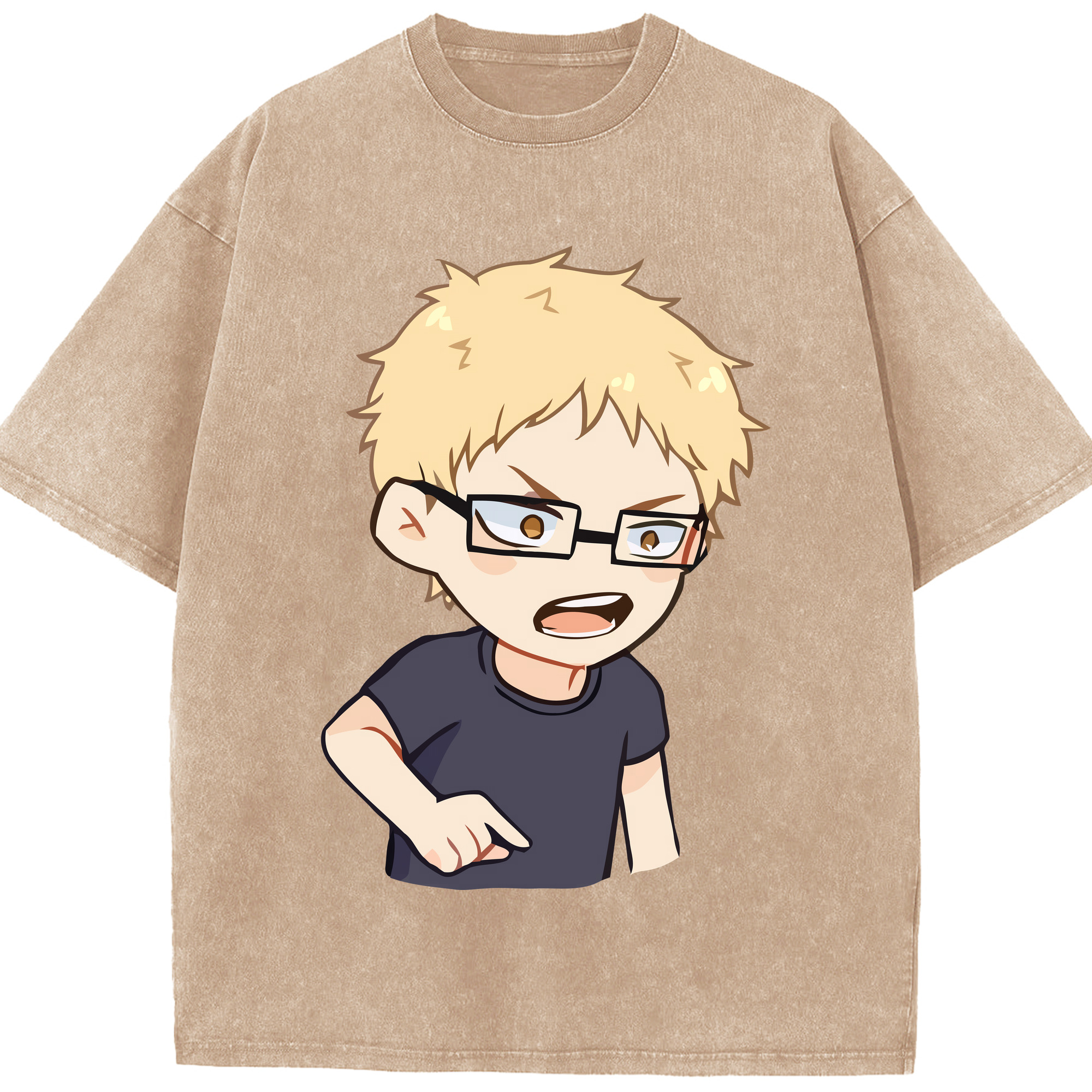 （画像用） ハイキュー!! Haikyu!! 綿100% ヴィンテージ風 半袖Tシャツ（フロントプリント）