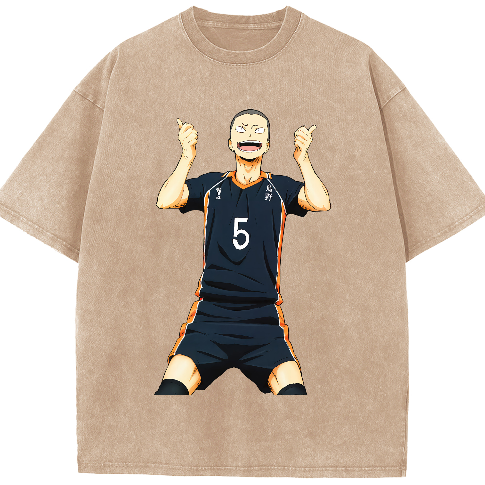 （画像用） ハイキュー!! Haikyu!! 綿100% ヴィンテージ風 半袖Tシャツ（フロントプリント）