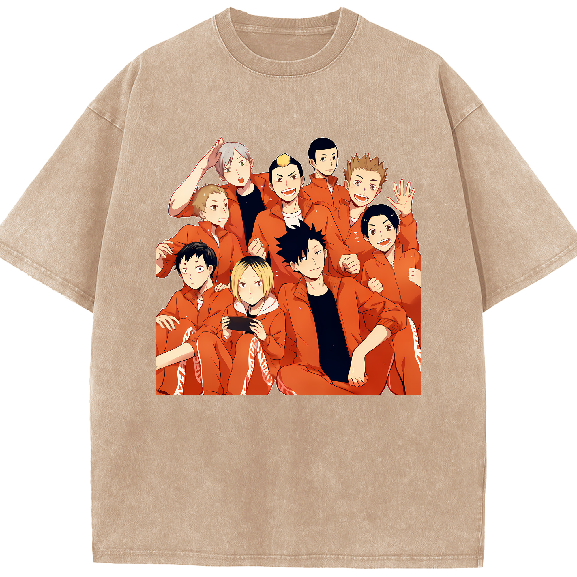 （画像用） ハイキュー!! Haikyu!! 綿100% ヴィンテージ風 半袖Tシャツ（フロントプリント）