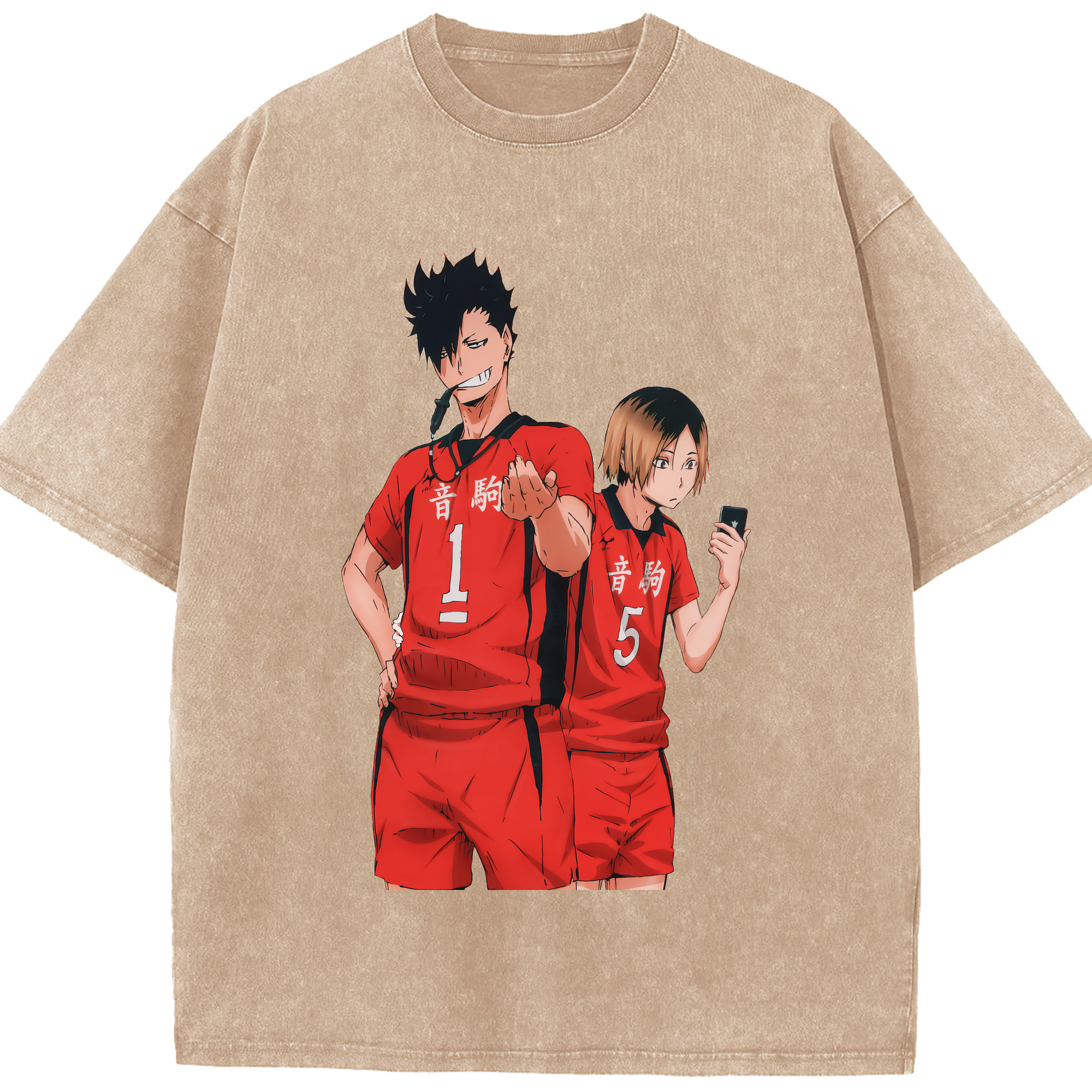 （画像用） ハイキュー!! Haikyu!! 綿100% ヴィンテージ風 半袖Tシャツ（フロントプリント）