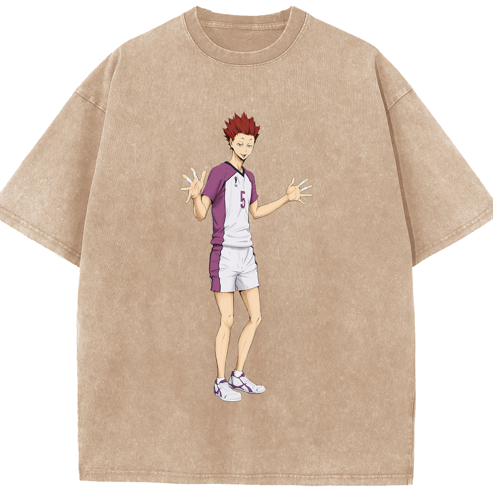 （画像用） ハイキュー!! Haikyu!! 綿100% ヴィンテージ風 半袖Tシャツ（フロントプリント）