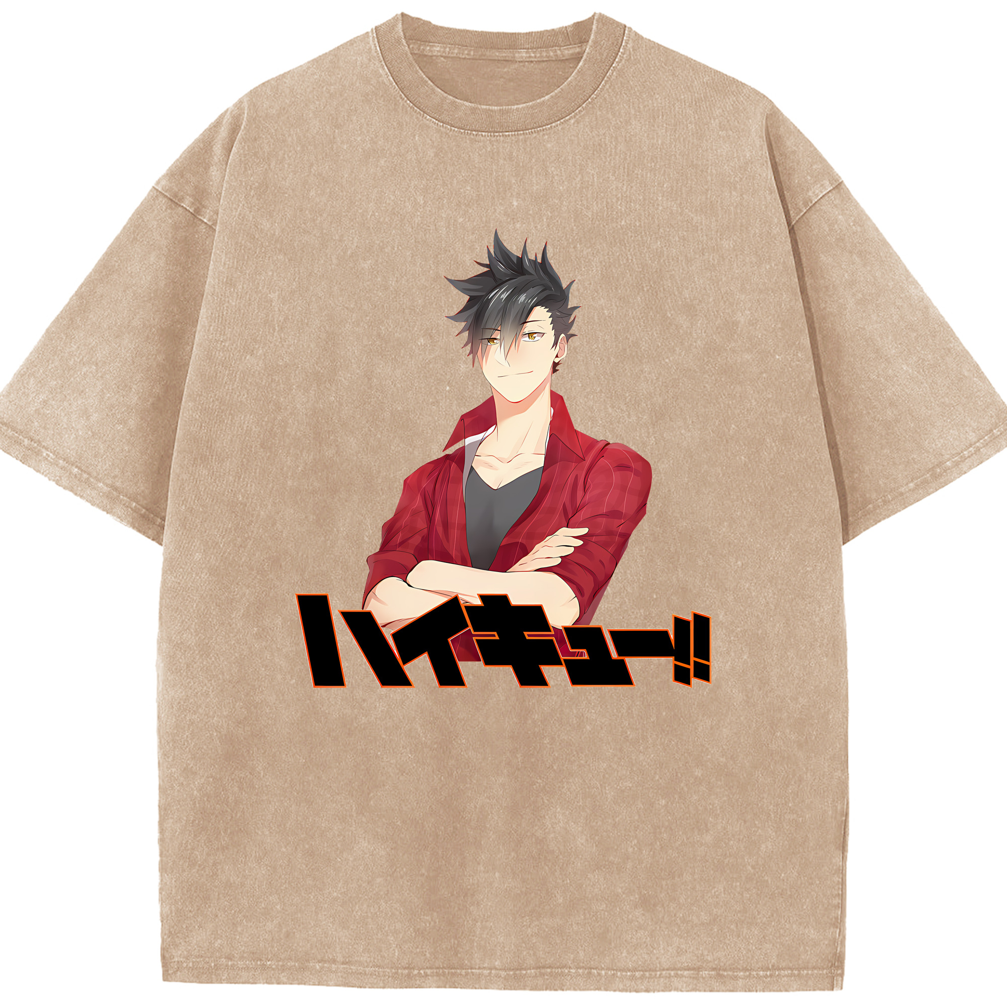 （画像用） ハイキュー!! Haikyu!! 綿100% ヴィンテージ風 半袖Tシャツ（フロントプリント）