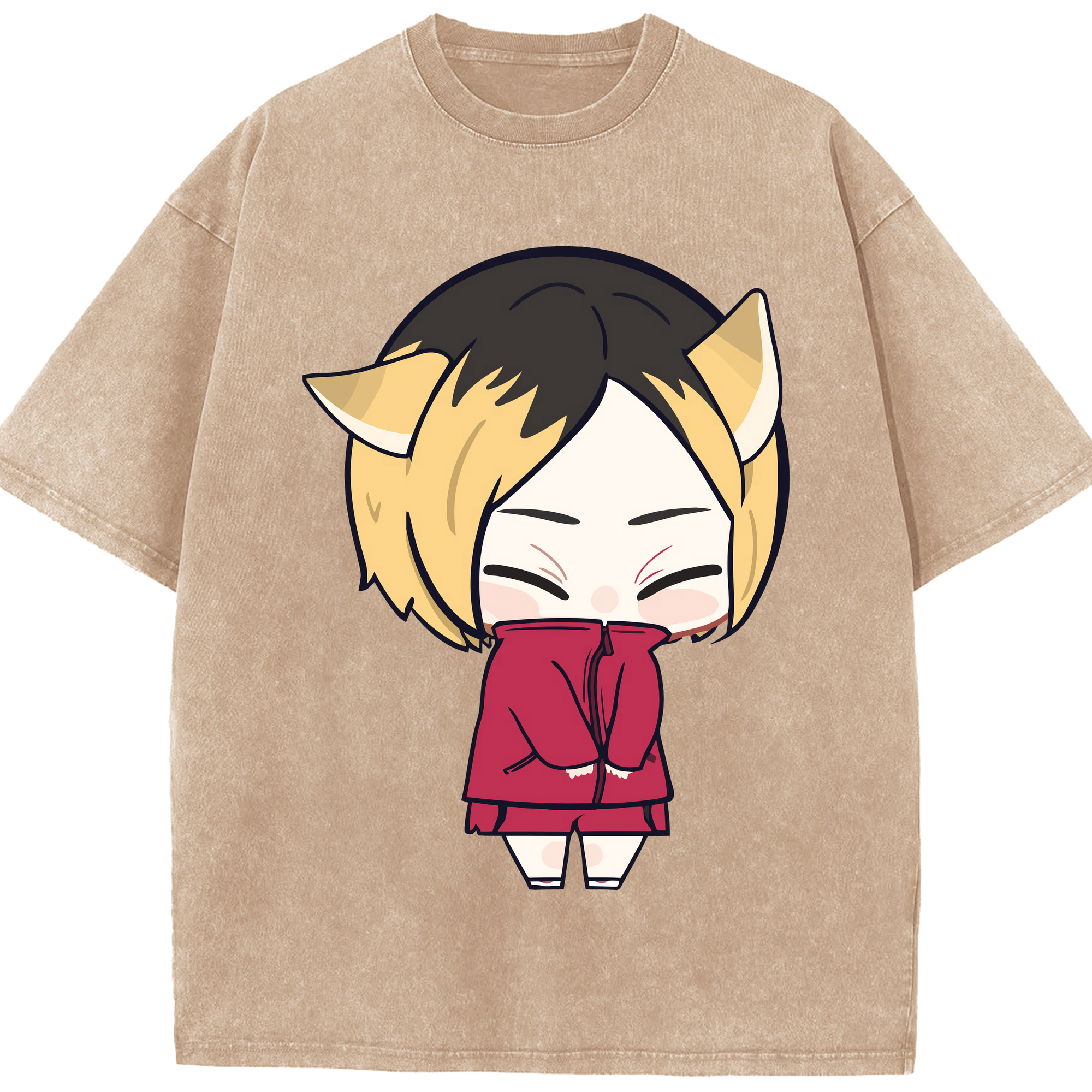 （画像用） ハイキュー!! Haikyu!! 綿100% ヴィンテージ風 半袖Tシャツ（フロントプリント）