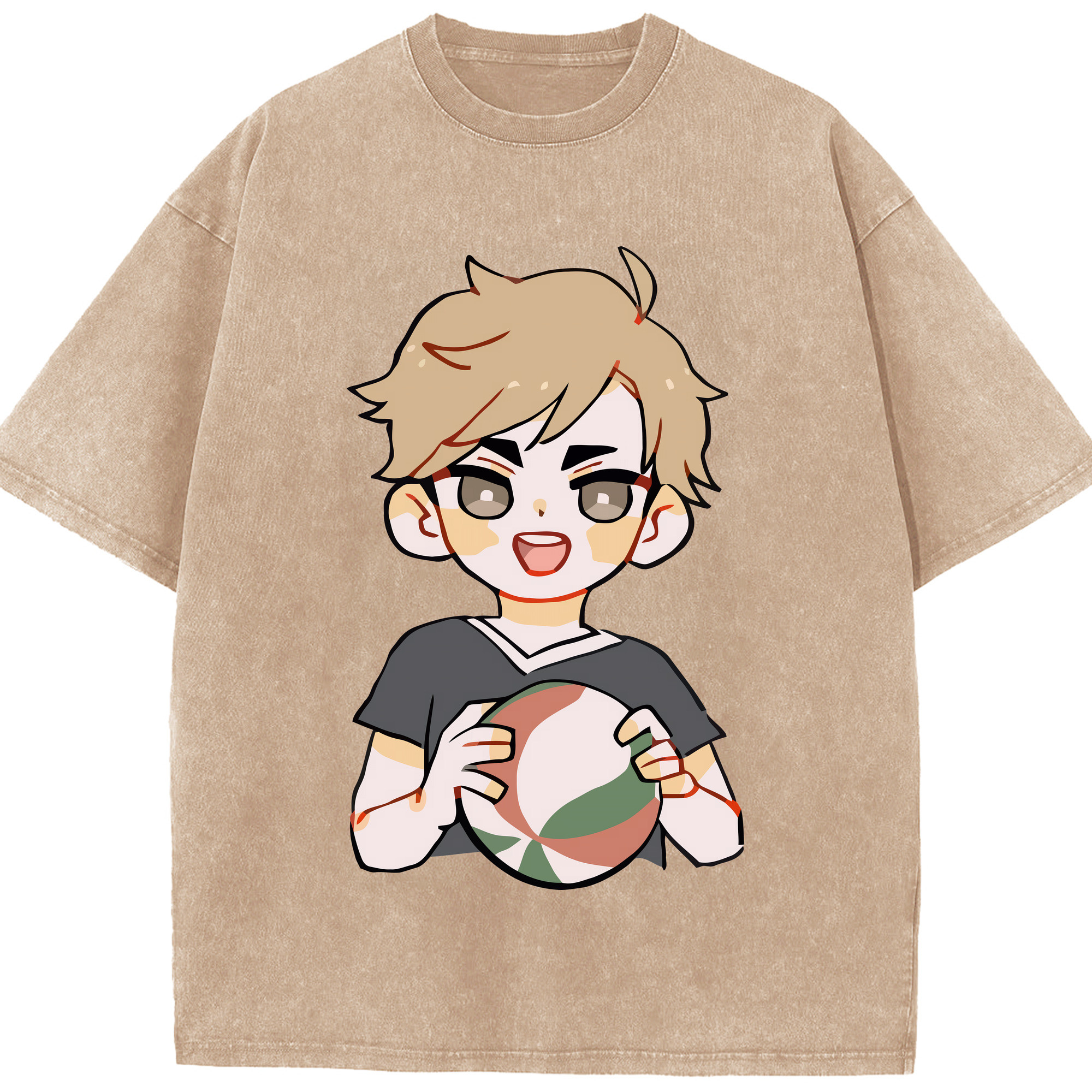 （画像用） ハイキュー!! Haikyu!! 綿100% ヴィンテージ風 半袖Tシャツ（フロントプリント）