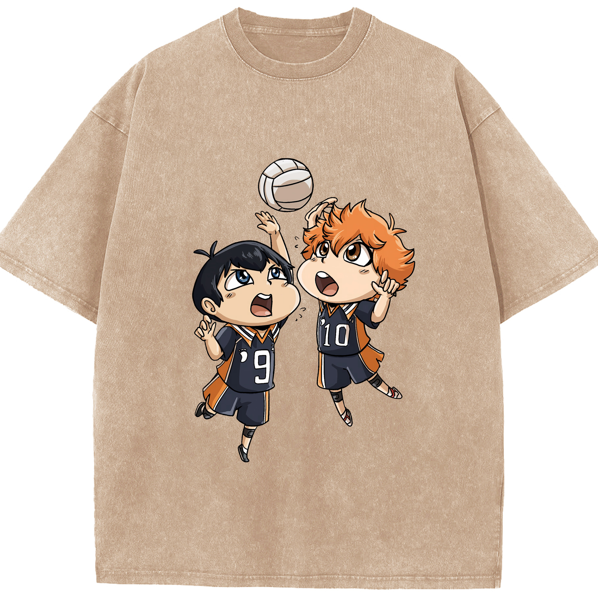 （画像用） ハイキュー!! Haikyu!! 綿100% ヴィンテージ風 半袖Tシャツ（フロントプリント）