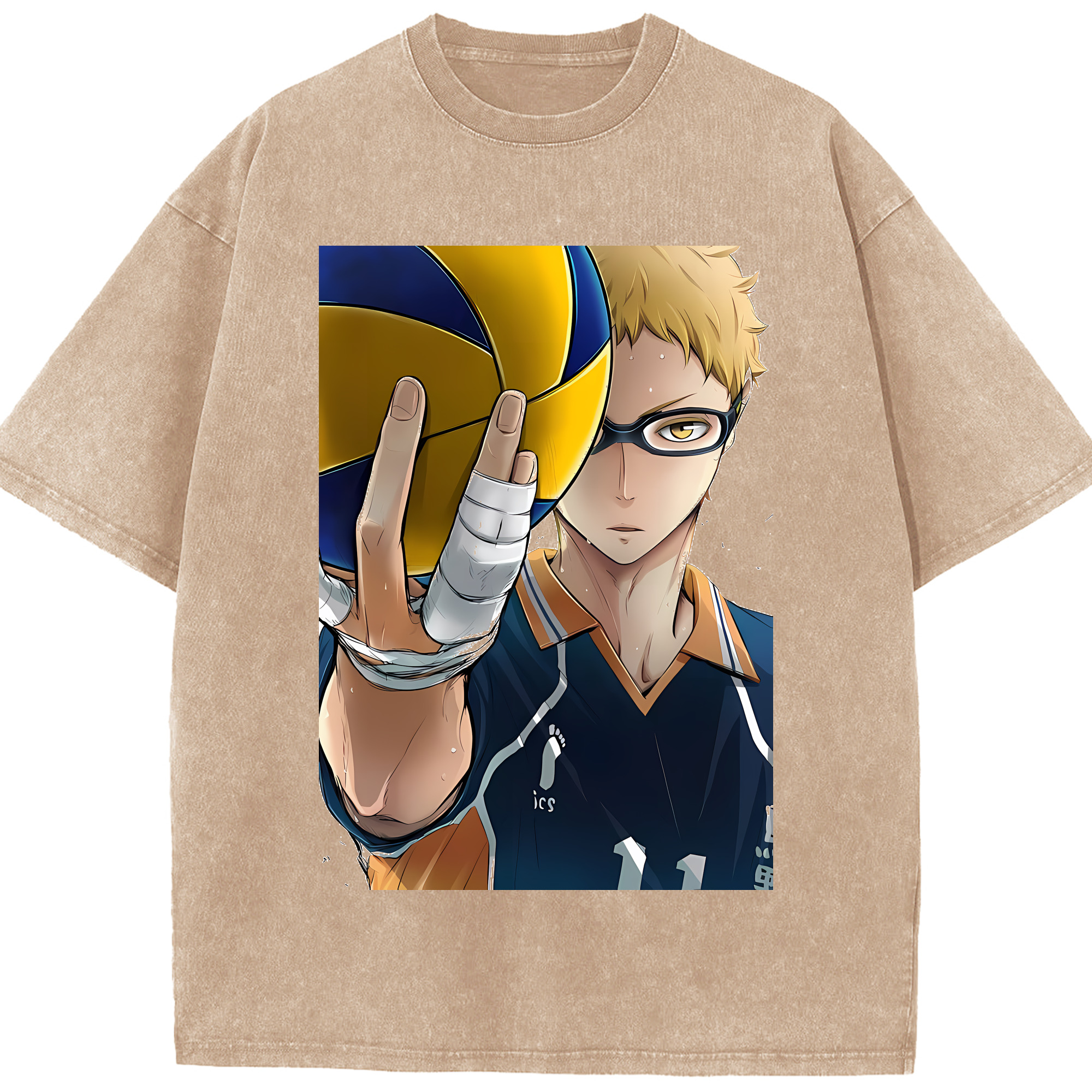 （画像用） ハイキュー!! Haikyu!! 綿100% ヴィンテージ風 半袖Tシャツ（フロントプリント）