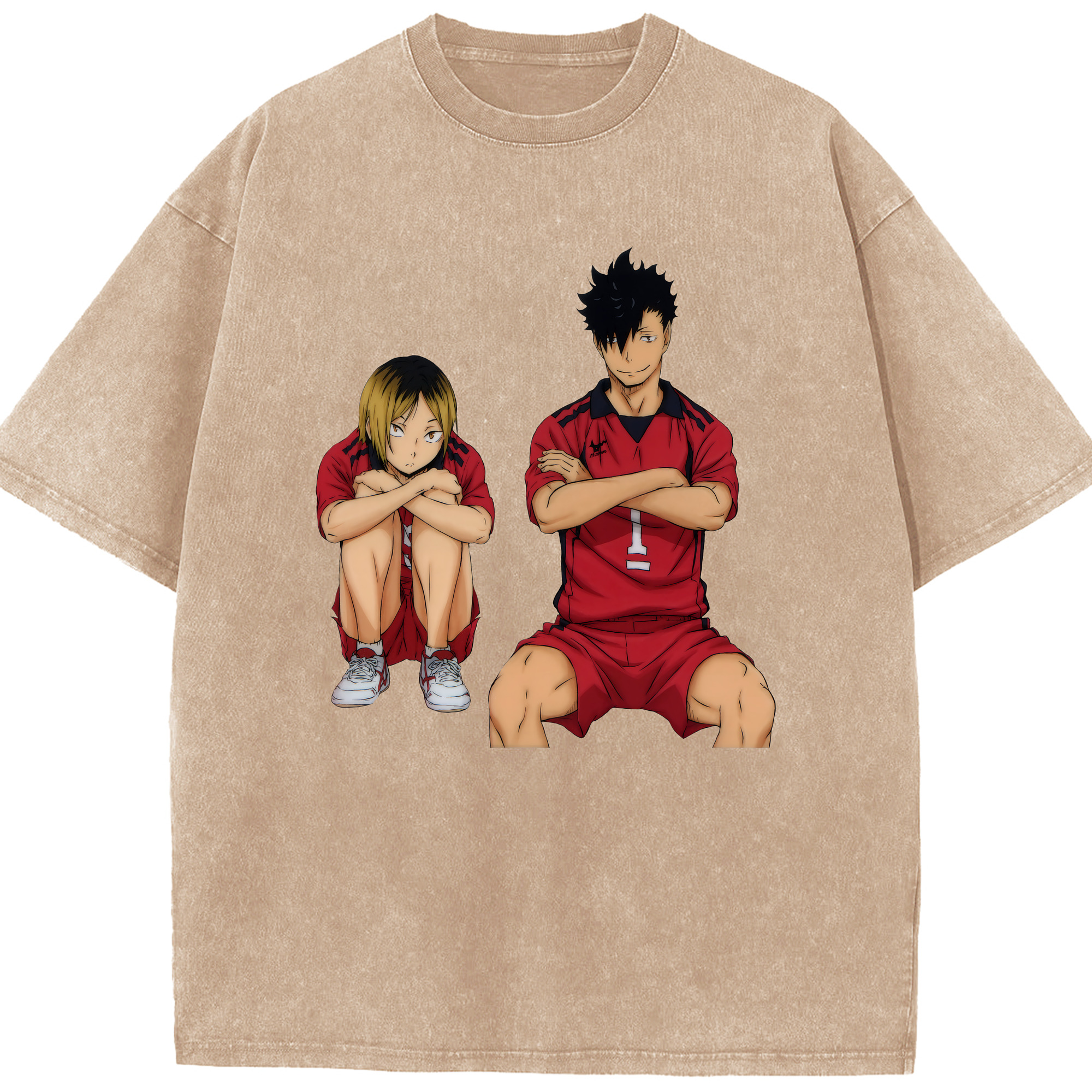 （画像用） ハイキュー!! Haikyu!! 綿100% ヴィンテージ風 半袖Tシャツ（フロントプリント）