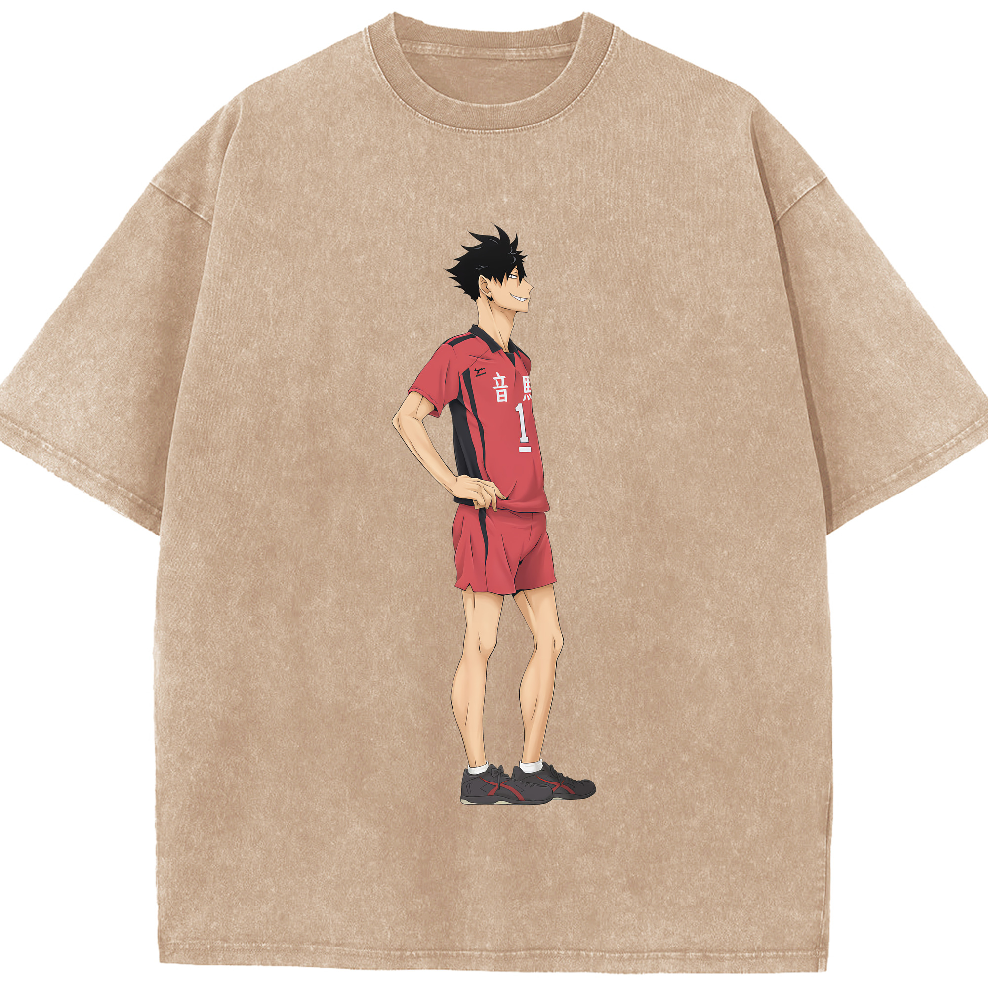 （画像用） ハイキュー!! Haikyu!! 綿100% ヴィンテージ風 半袖Tシャツ（フロントプリント）