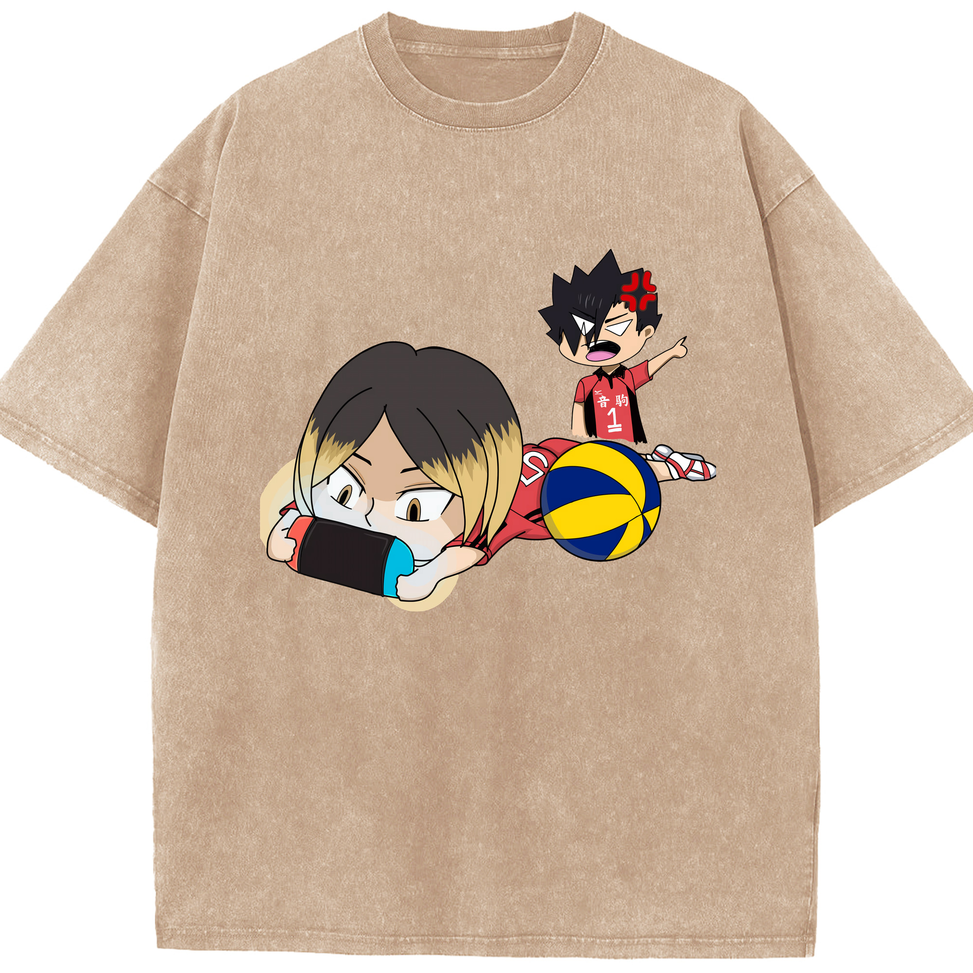 （画像用） ハイキュー!! Haikyu!! 綿100% ヴィンテージ風 半袖Tシャツ（フロントプリント）