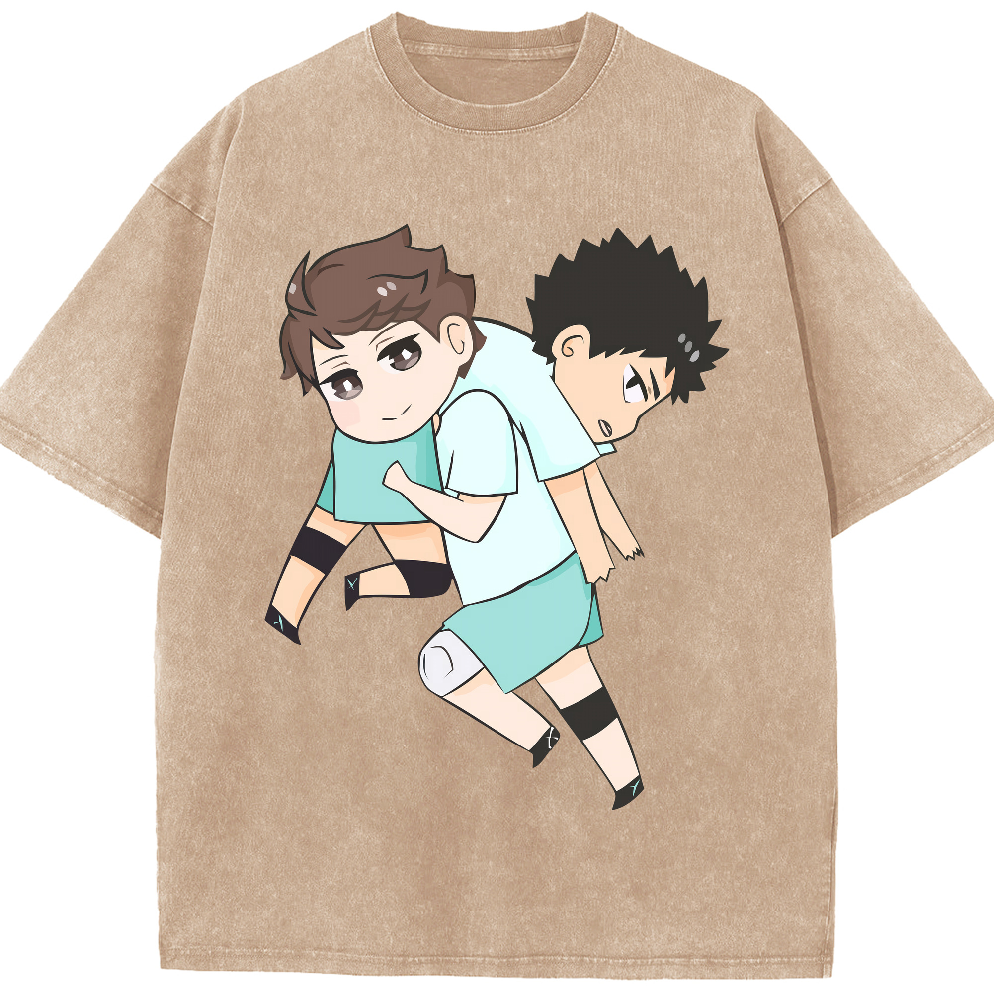 （画像用） ハイキュー!! Haikyu!! 綿100% ヴィンテージ風 半袖Tシャツ（フロントプリント）