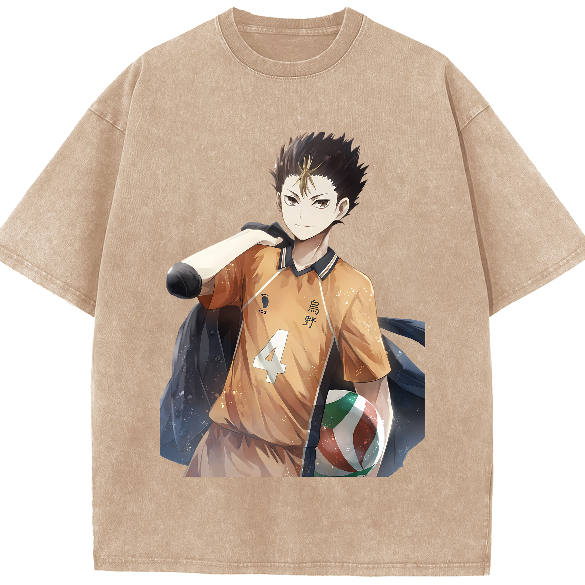 （画像用） ハイキュー!! Haikyu!! 綿100% ヴィンテージ風 半袖Tシャツ（フロントプリント）