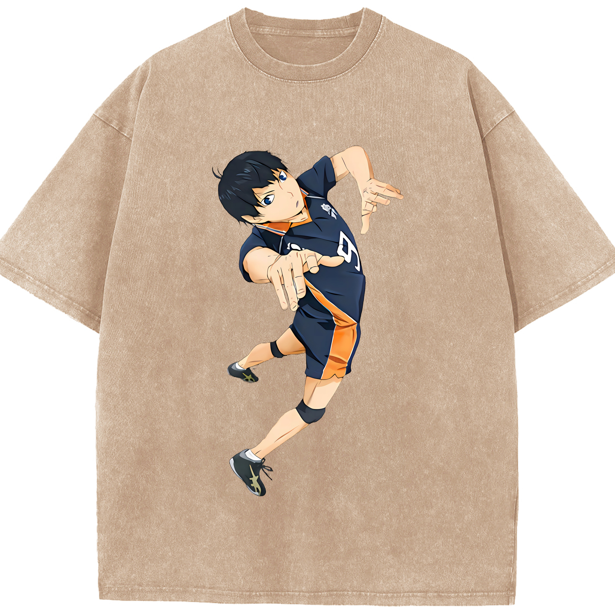 （画像用） ハイキュー!! Haikyu!! 綿100% ヴィンテージ風 半袖Tシャツ（フロントプリント）