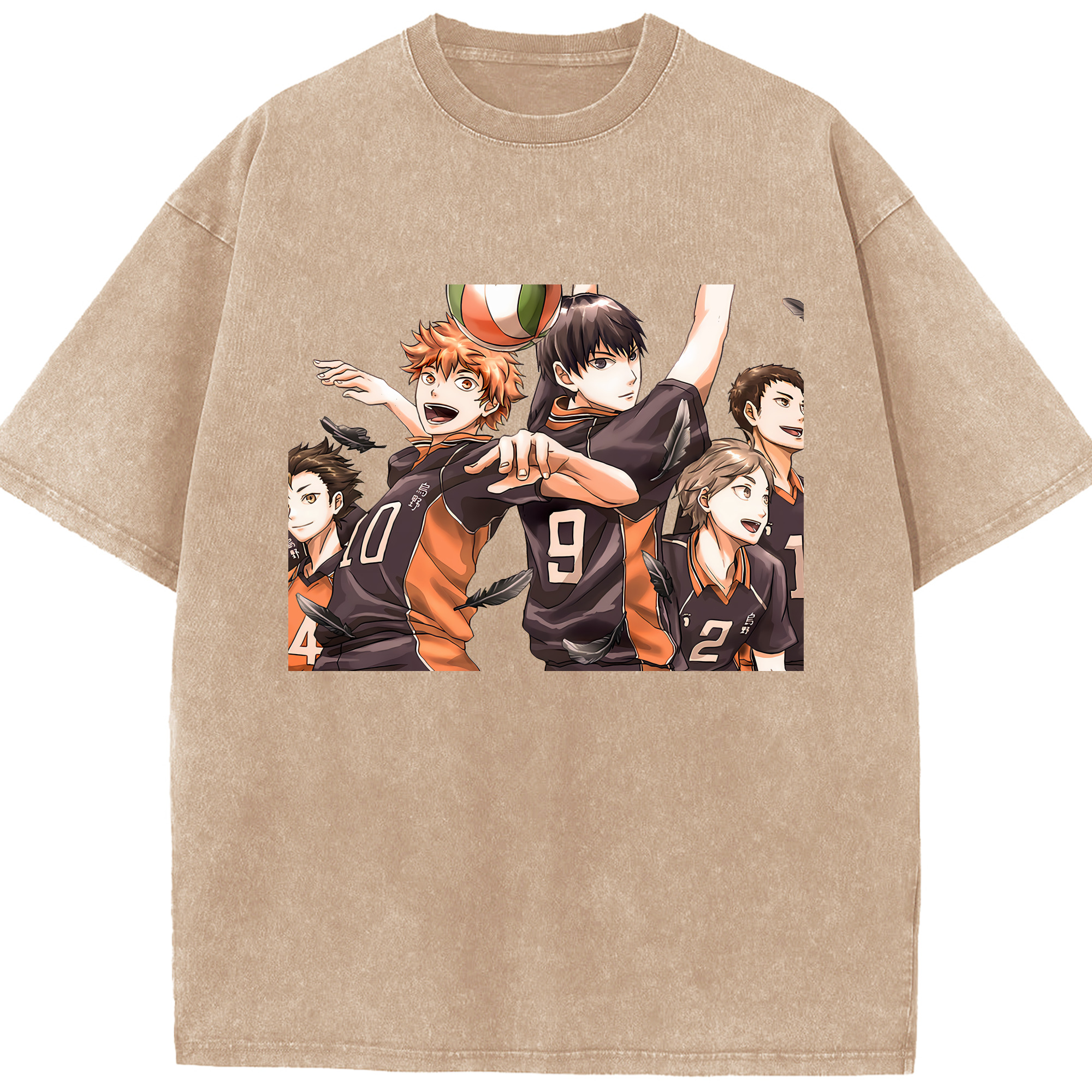 （画像用） ハイキュー!! Haikyu!! 綿100% ヴィンテージ風 半袖Tシャツ（フロントプリント）