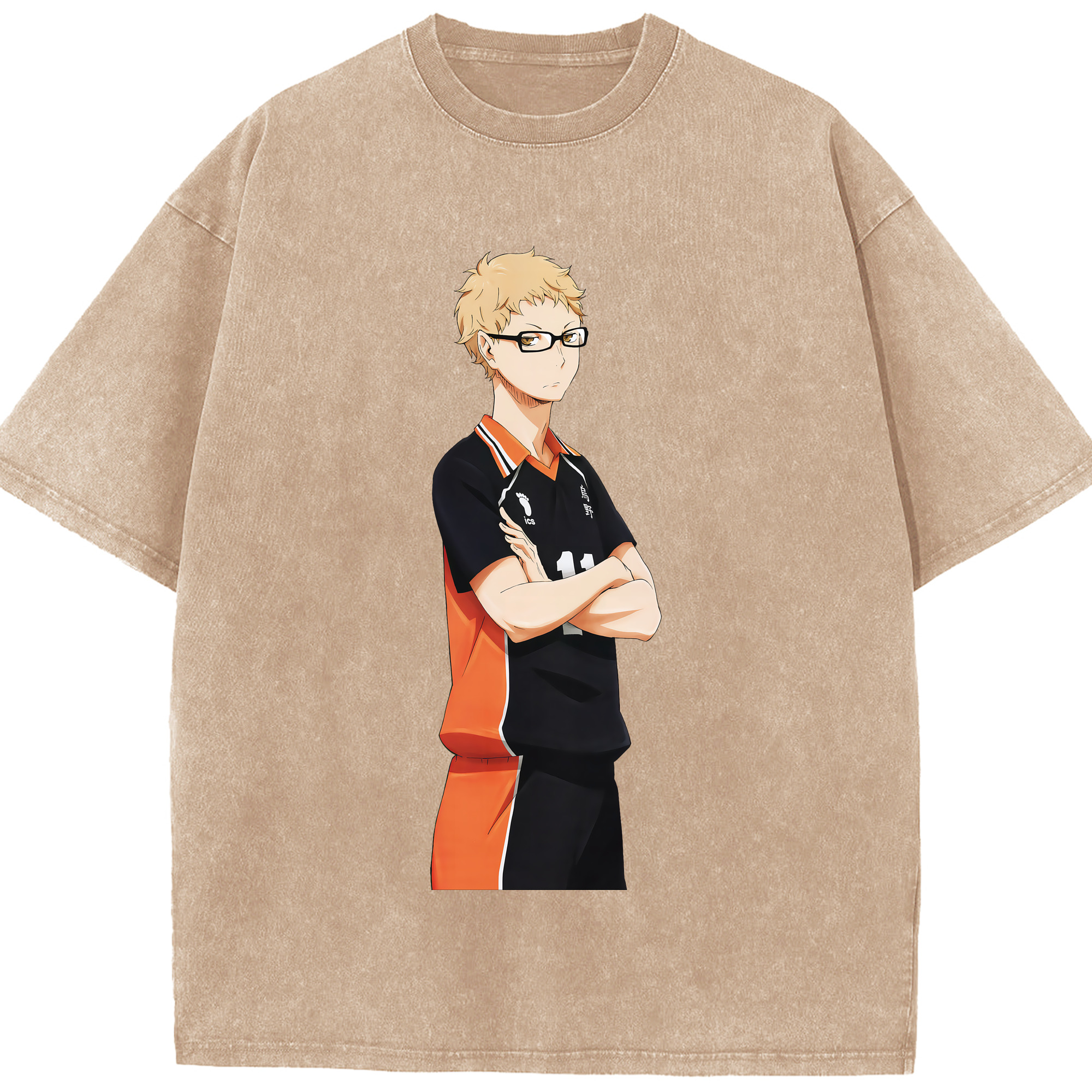 （画像用） ハイキュー!! Haikyu!! 綿100% ヴィンテージ風 半袖Tシャツ（フロントプリント）