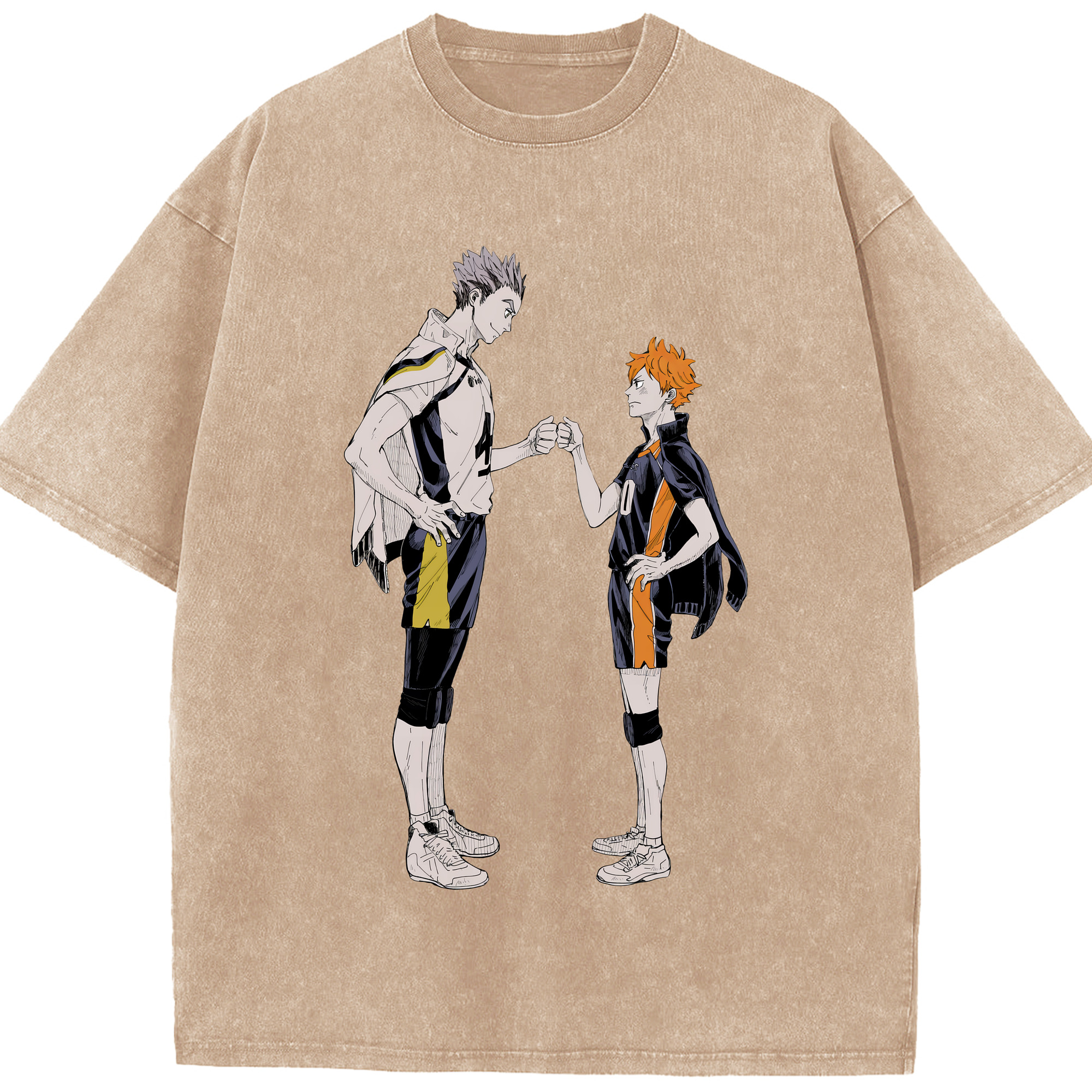 （画像用） ハイキュー!! Haikyu!! 綿100% ヴィンテージ風 半袖Tシャツ（フロントプリント）