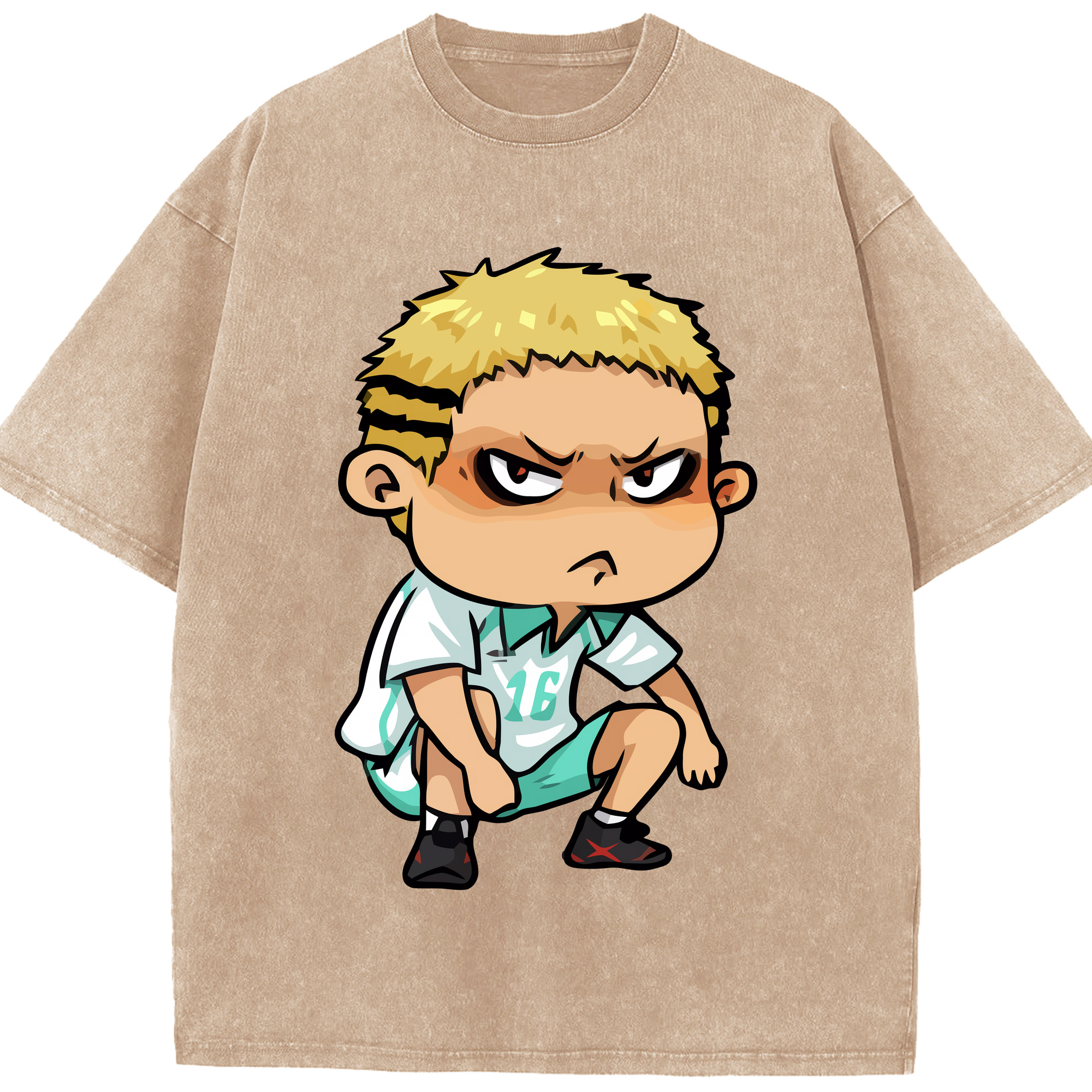 （画像用） ハイキュー!! Haikyu!! 綿100% ヴィンテージ風 半袖Tシャツ（フロントプリント）