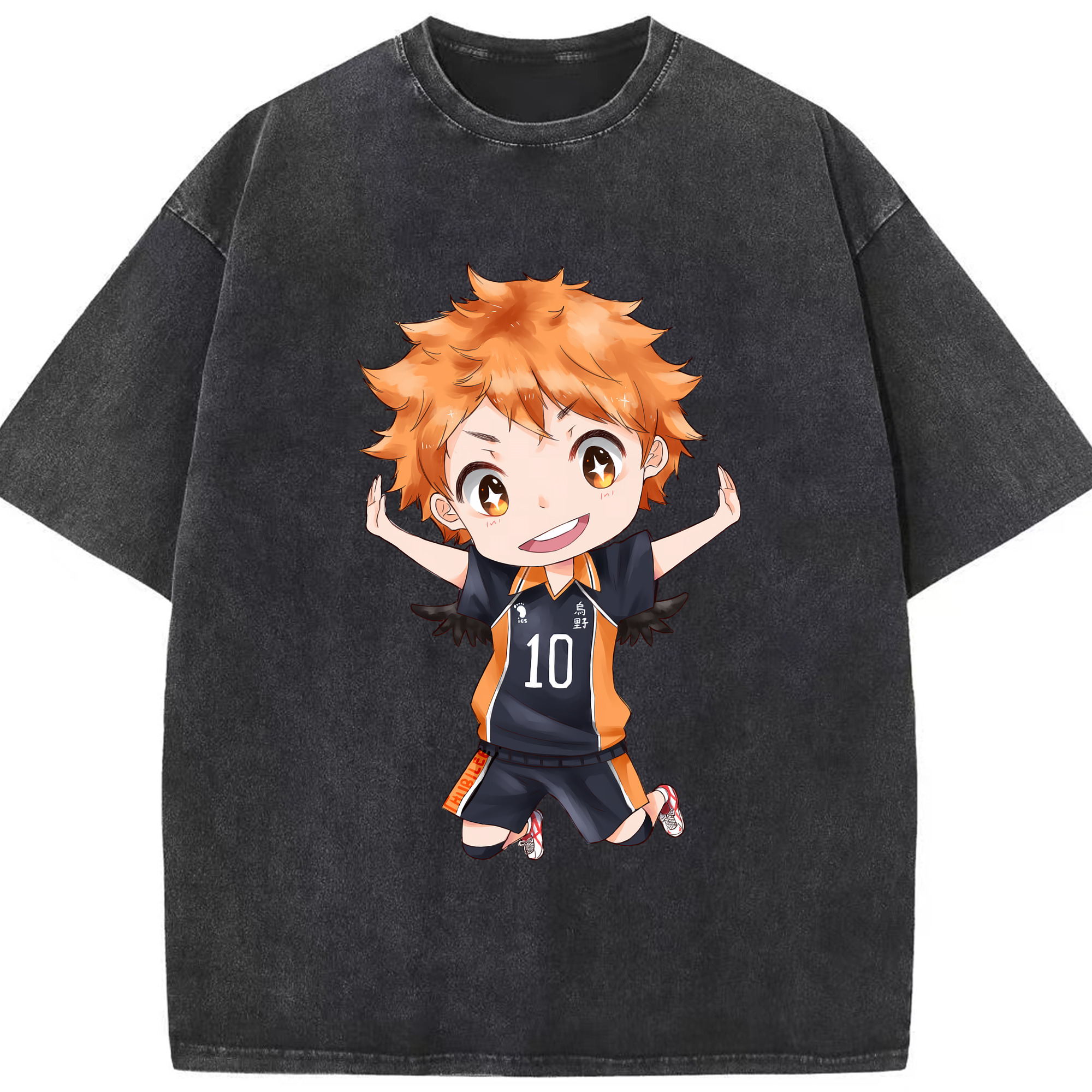 （画像用） ハイキュー!! Haikyu!! 綿100% ヴィンテージ風 半袖Tシャツ（フロントプリント）
