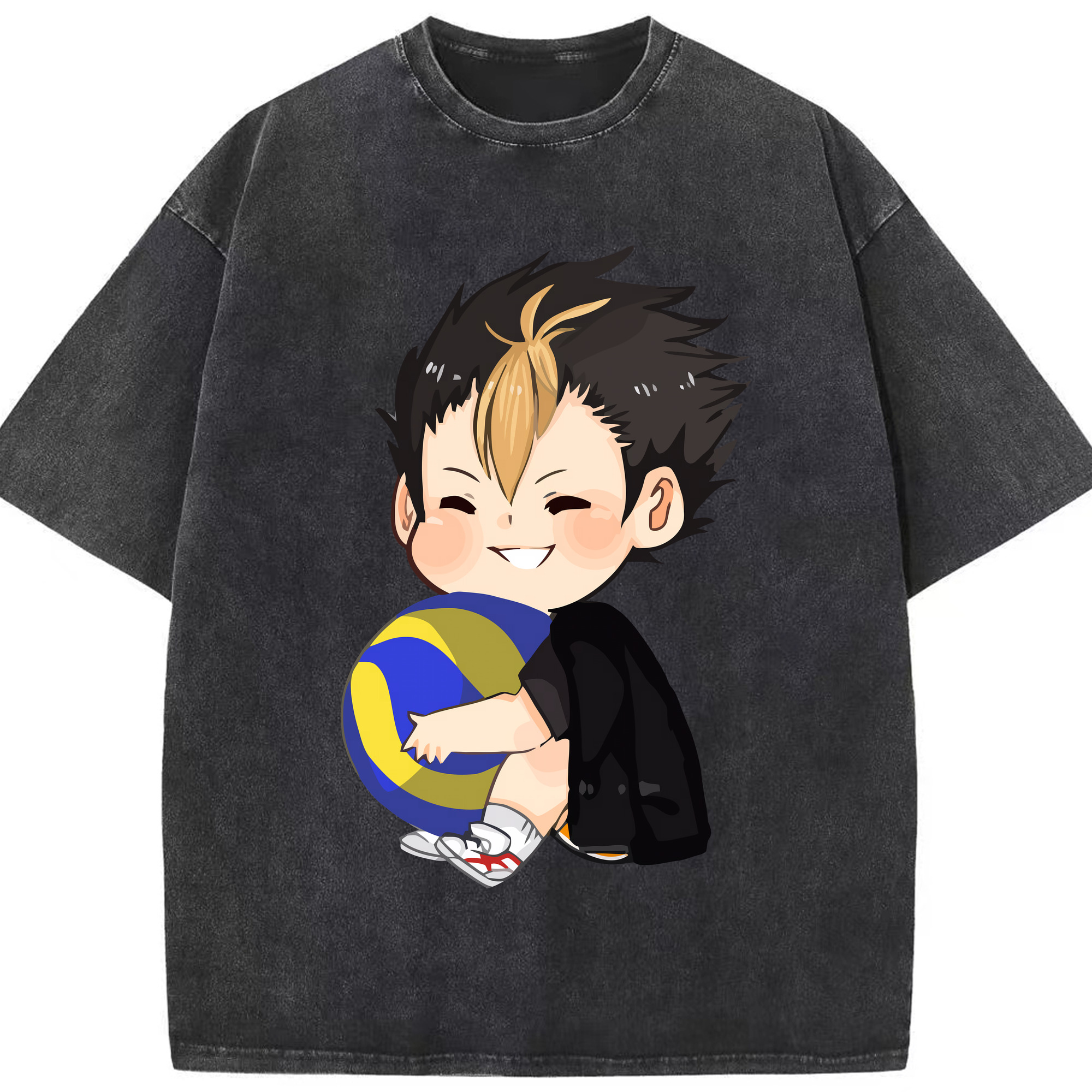 （画像用） ハイキュー!! Haikyu!! 綿100% ヴィンテージ風 半袖Tシャツ（フロントプリント）
