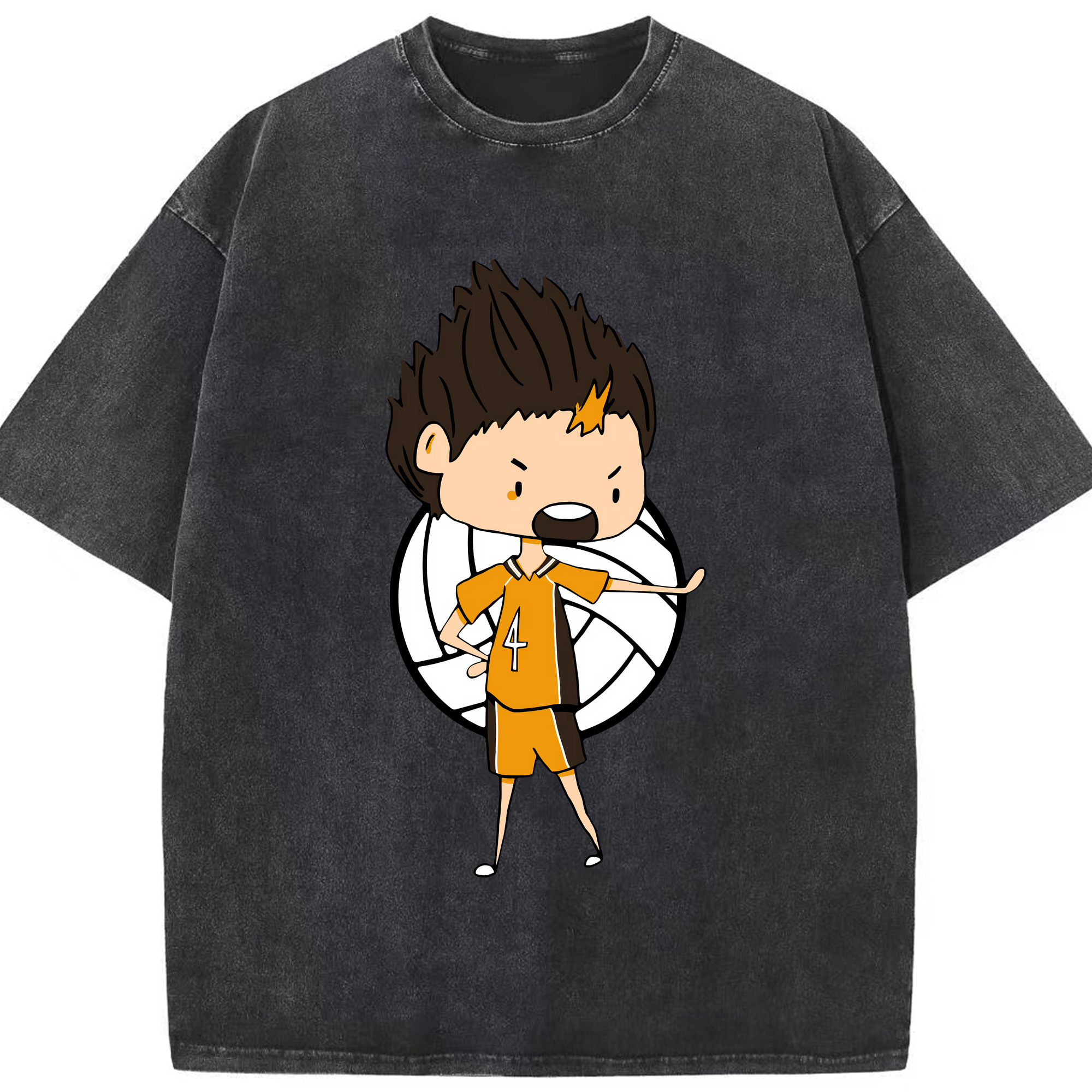 （画像用） ハイキュー!! Haikyu!! 綿100% ヴィンテージ風 半袖Tシャツ（フロントプリント）