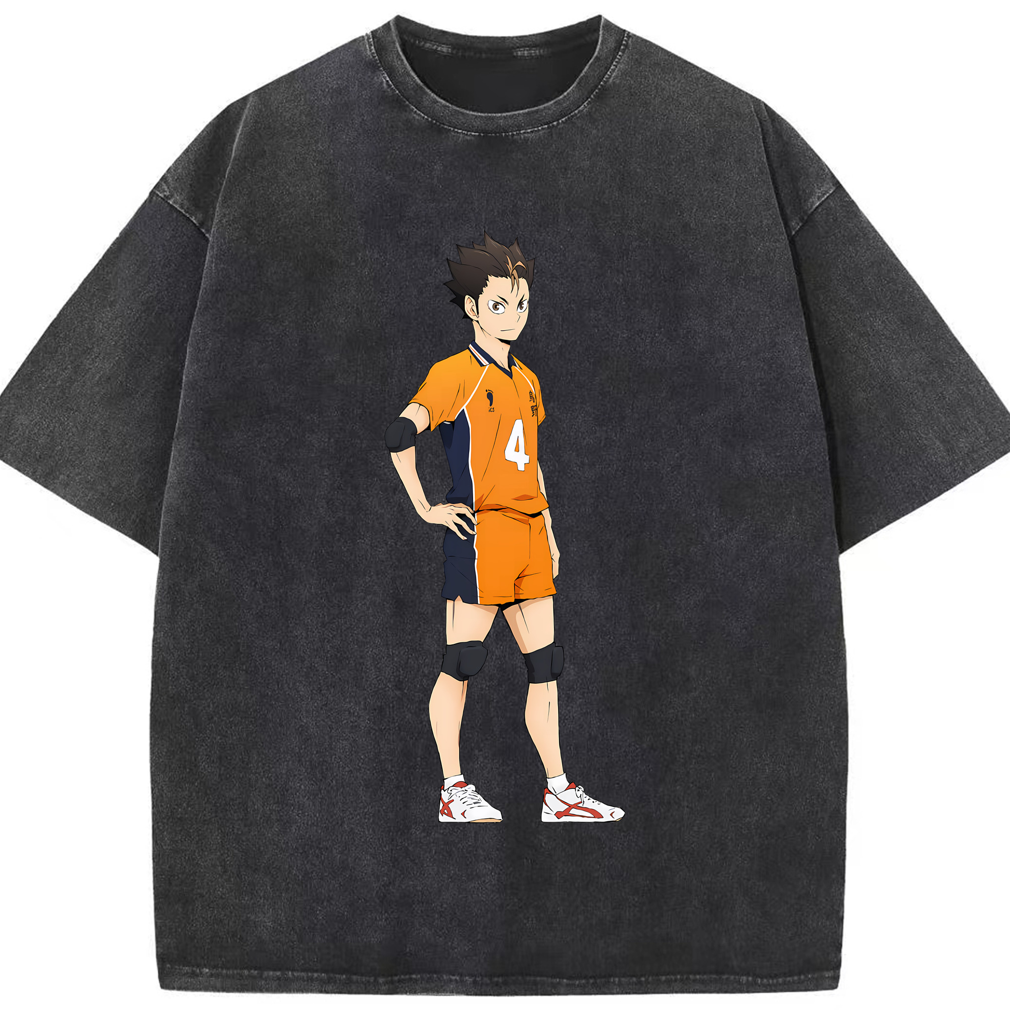 （画像用） ハイキュー!! Haikyu!! 綿100% ヴィンテージ風 半袖Tシャツ（フロントプリント）