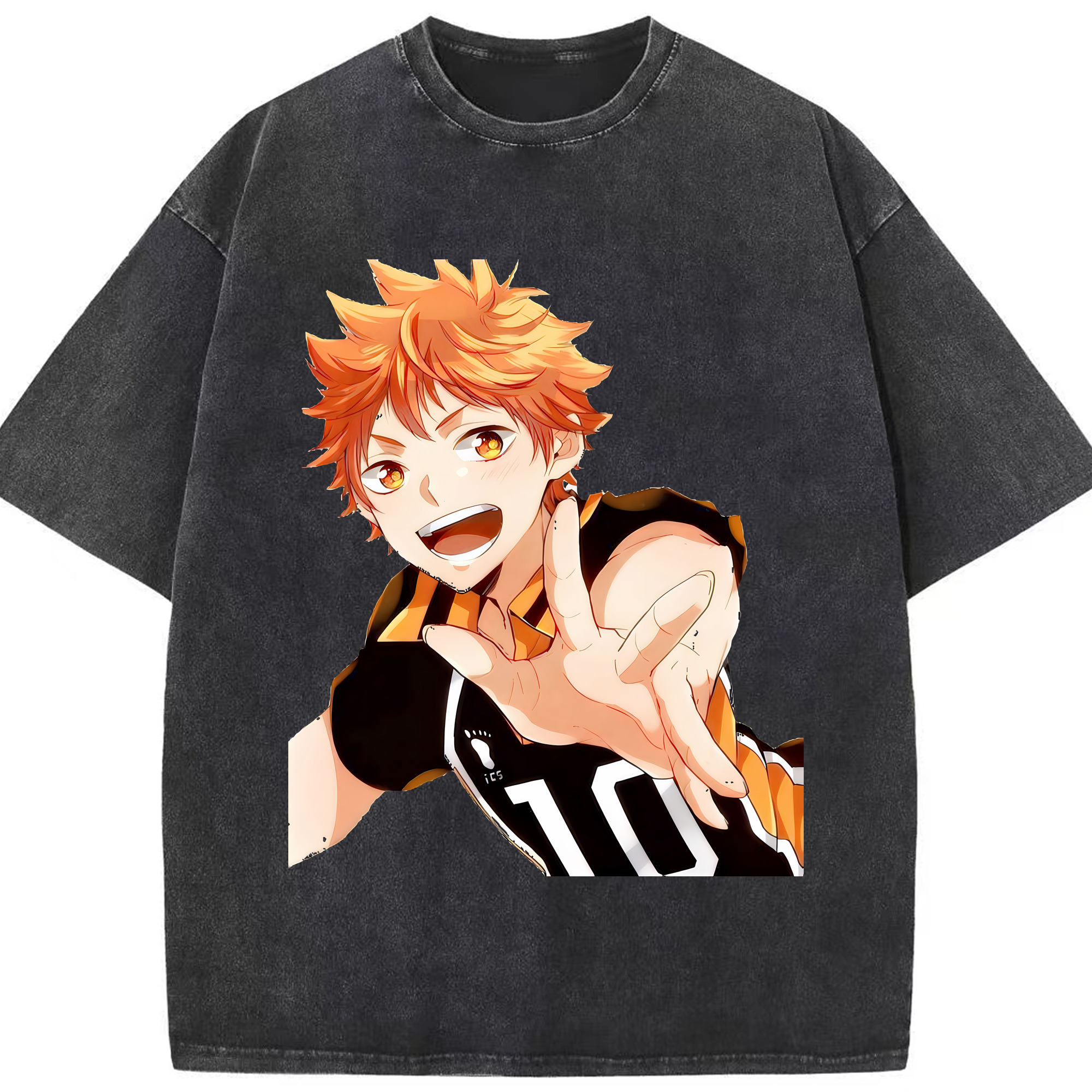 （画像用） ハイキュー!! Haikyu!! 綿100% ヴィンテージ風 半袖Tシャツ（フロントプリント）