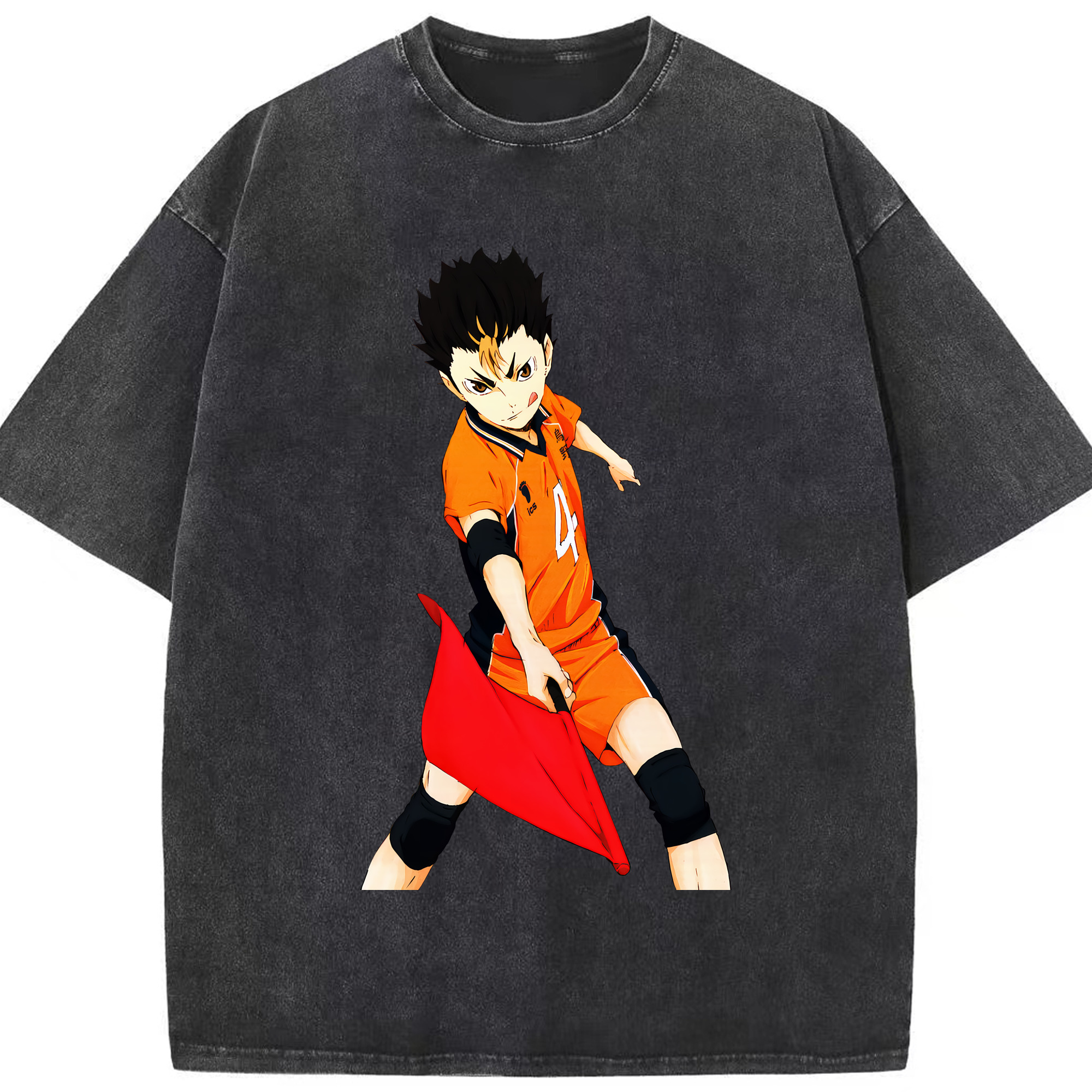 （画像用） ハイキュー!! Haikyu!! 綿100% ヴィンテージ風 半袖Tシャツ（フロントプリント）