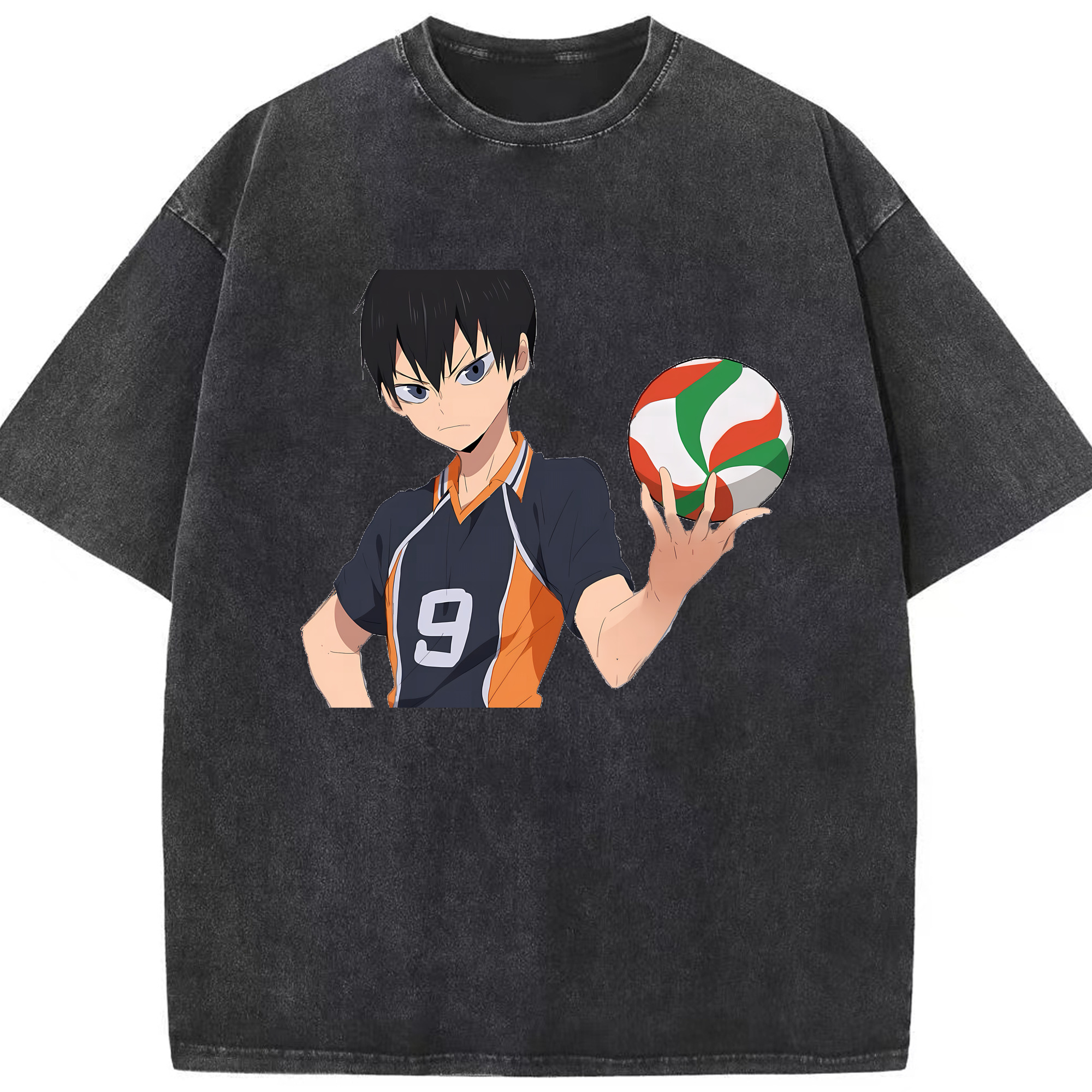（画像用） ハイキュー!! Haikyu!! 綿100% ヴィンテージ風 半袖Tシャツ（フロントプリント）