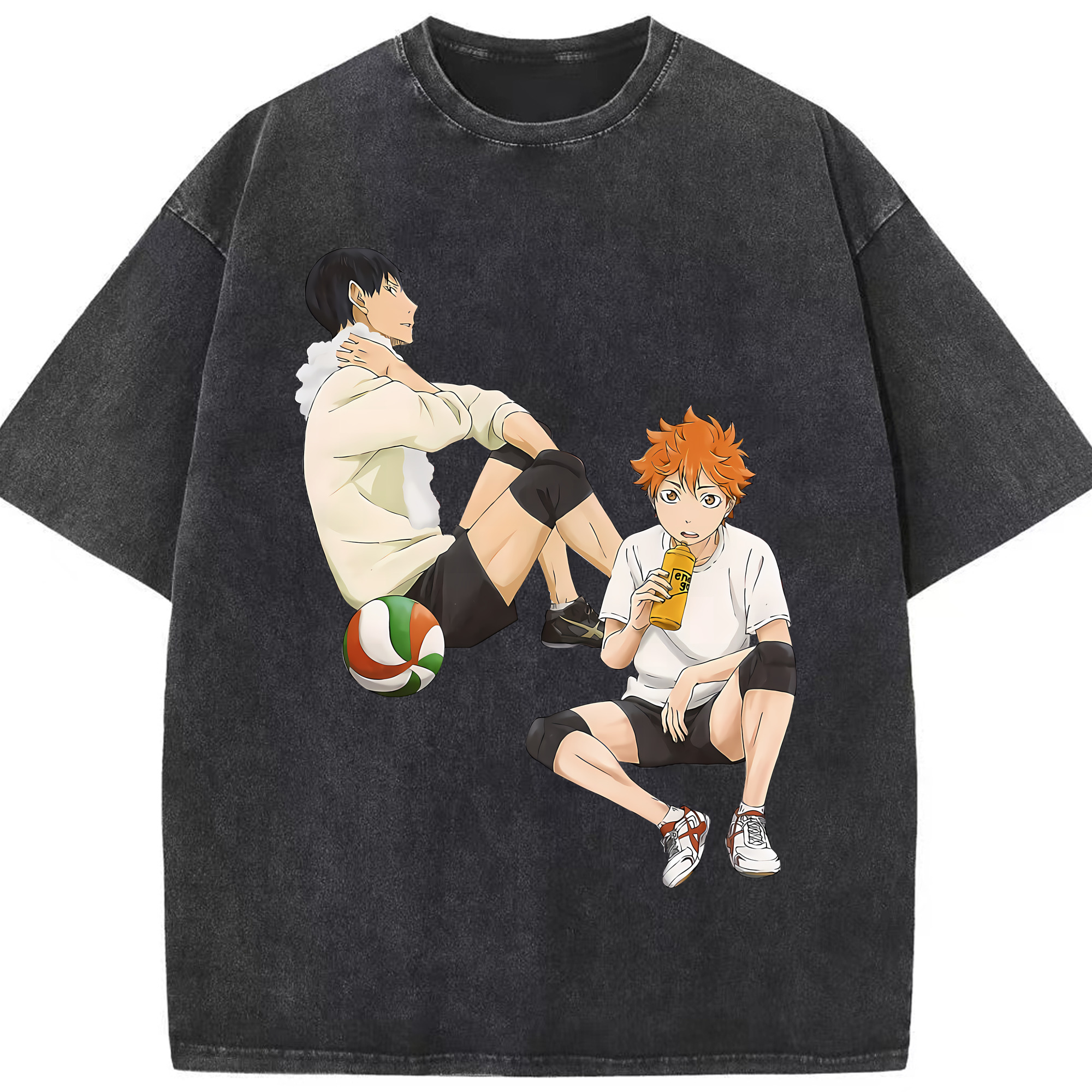 （画像用） ハイキュー!! Haikyu!! 綿100% ヴィンテージ風 半袖Tシャツ（フロントプリント）
