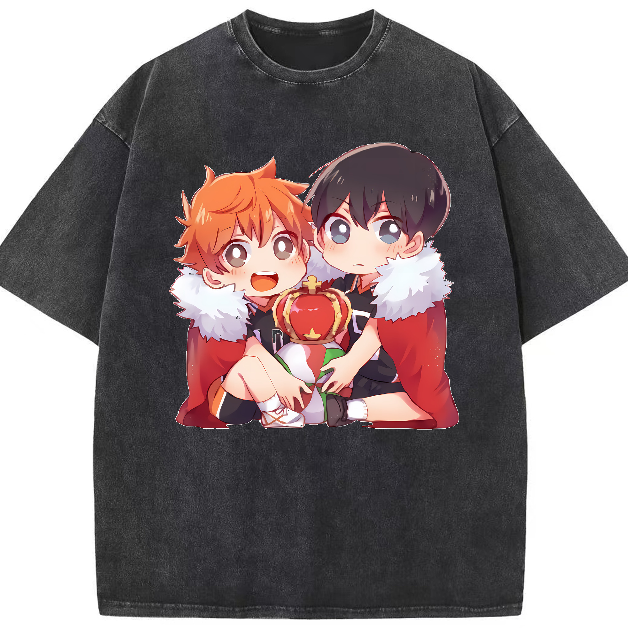 （画像用） ハイキュー!! Haikyu!! 綿100% ヴィンテージ風 半袖Tシャツ（フロントプリント）