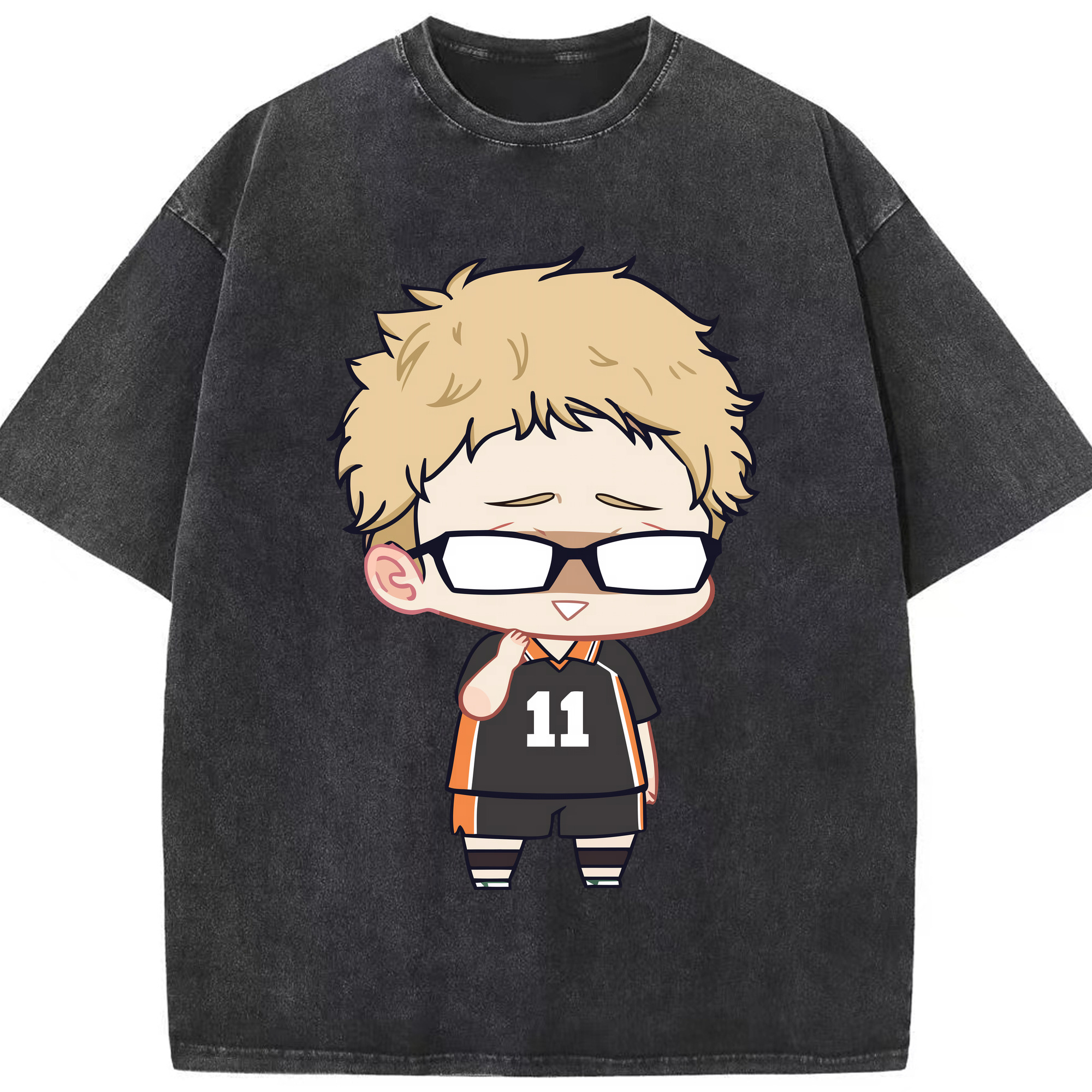 （画像用） ハイキュー!! Haikyu!! 綿100% ヴィンテージ風 半袖Tシャツ（フロントプリント）