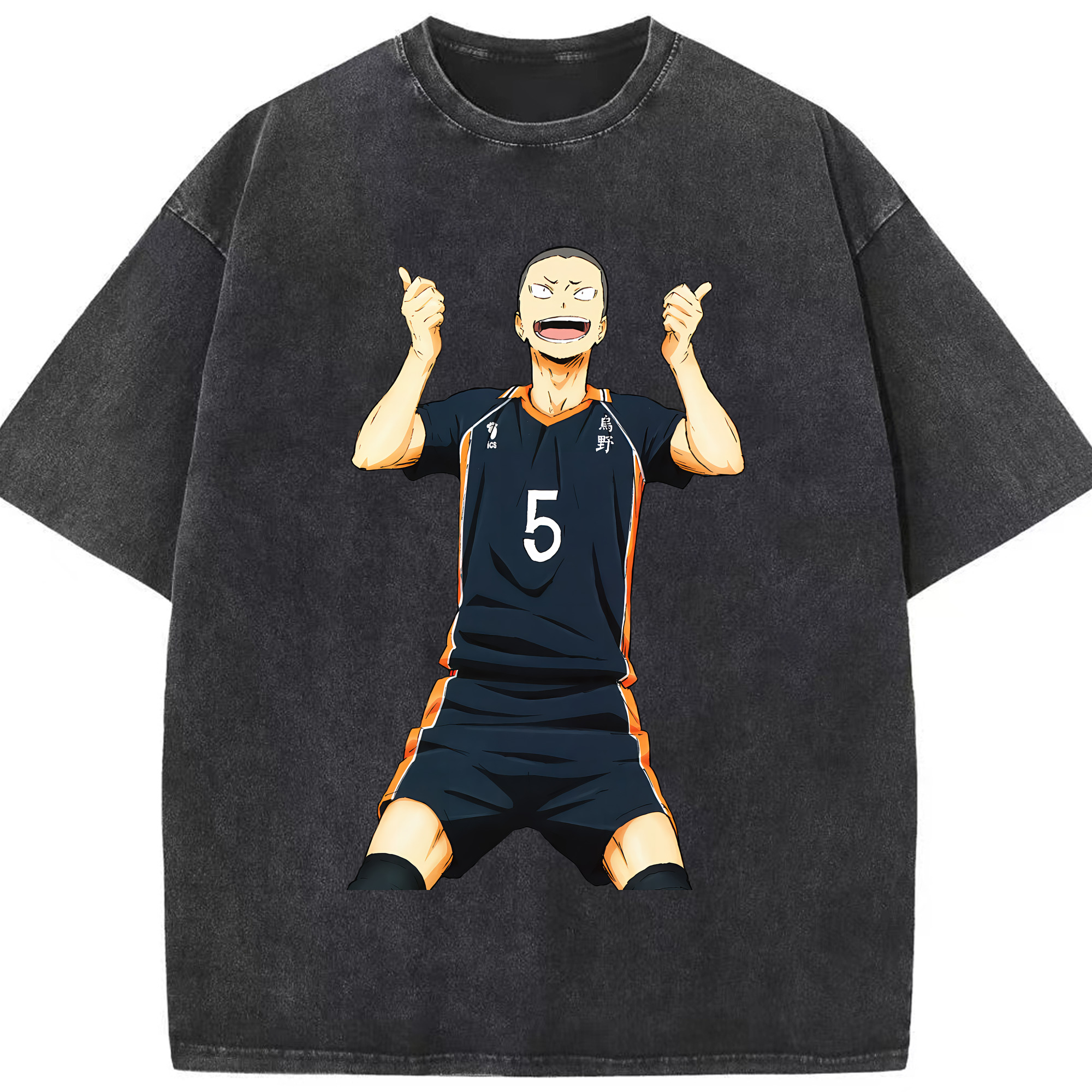 （画像用） ハイキュー!! Haikyu!! 綿100% ヴィンテージ風 半袖Tシャツ（フロントプリント）
