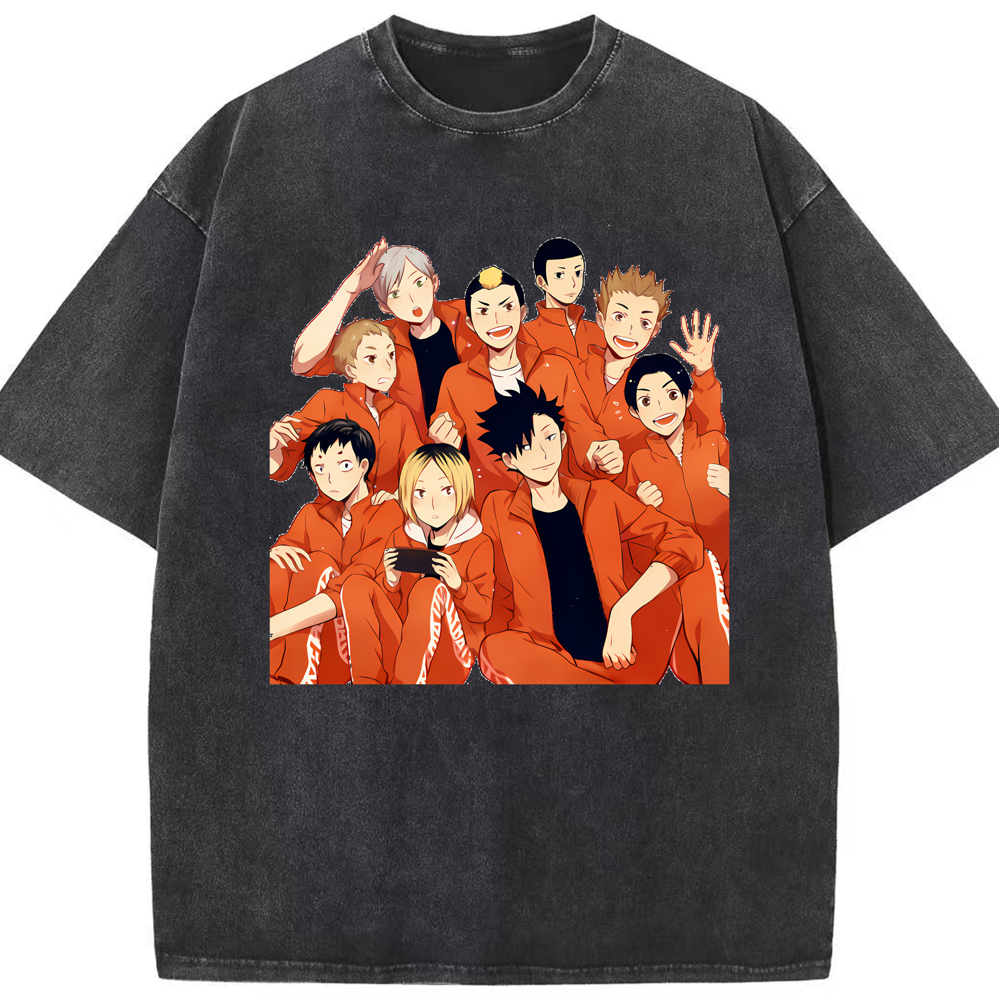 （画像用） ハイキュー!! Haikyu!! 綿100% ヴィンテージ風 半袖Tシャツ（フロントプリント）