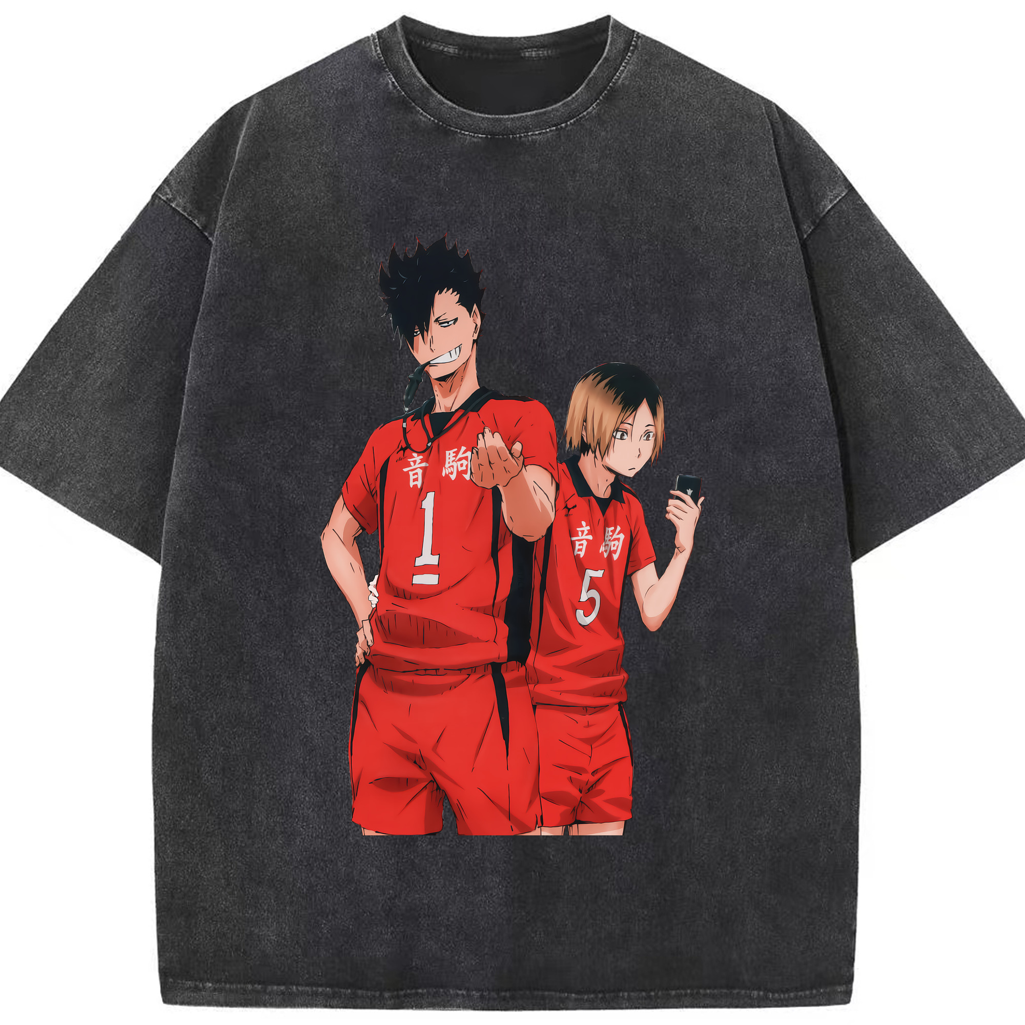 （画像用） ハイキュー!! Haikyu!! 綿100% ヴィンテージ風 半袖Tシャツ（フロントプリント）