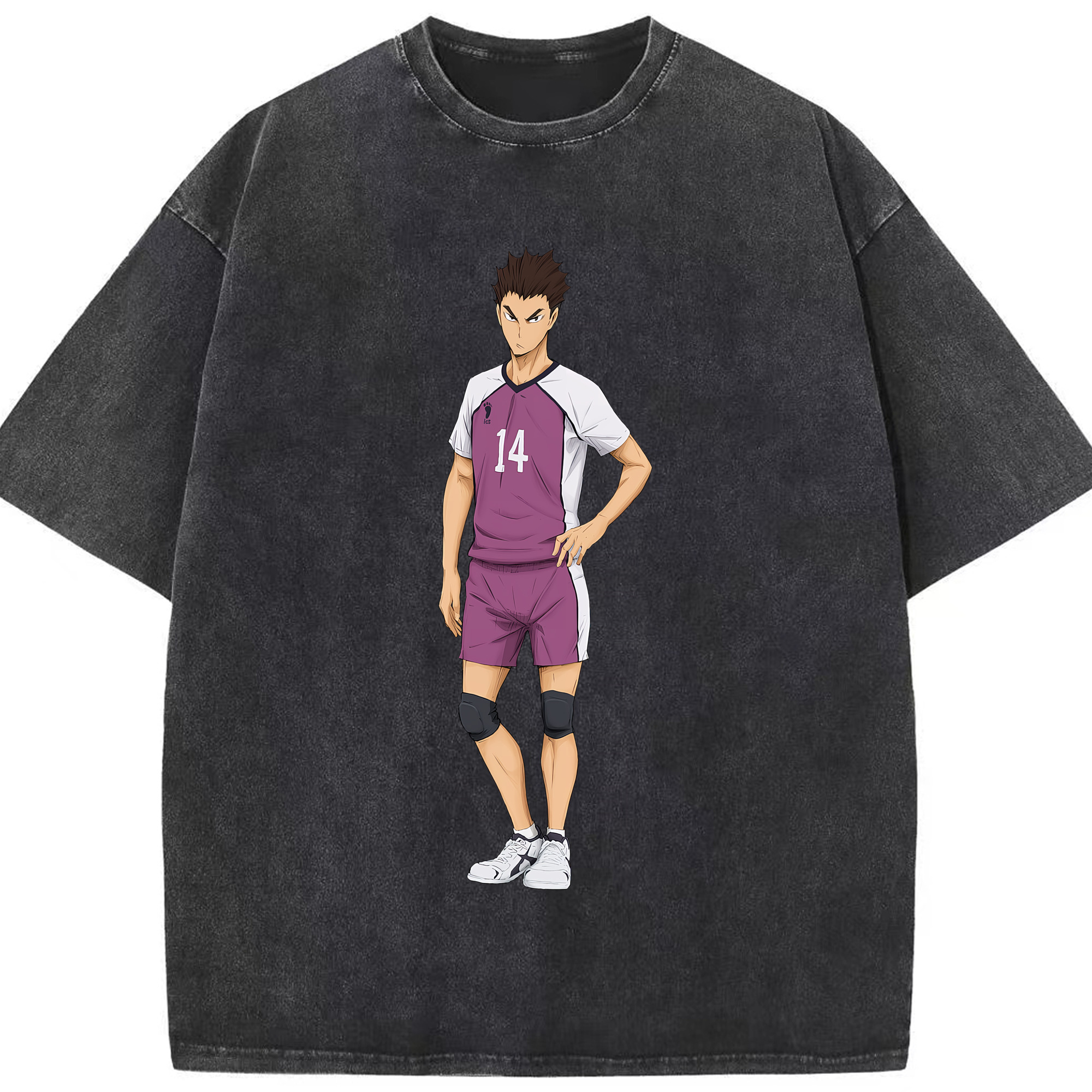（画像用） ハイキュー!! Haikyu!! 綿100% ヴィンテージ風 半袖Tシャツ（フロントプリント）