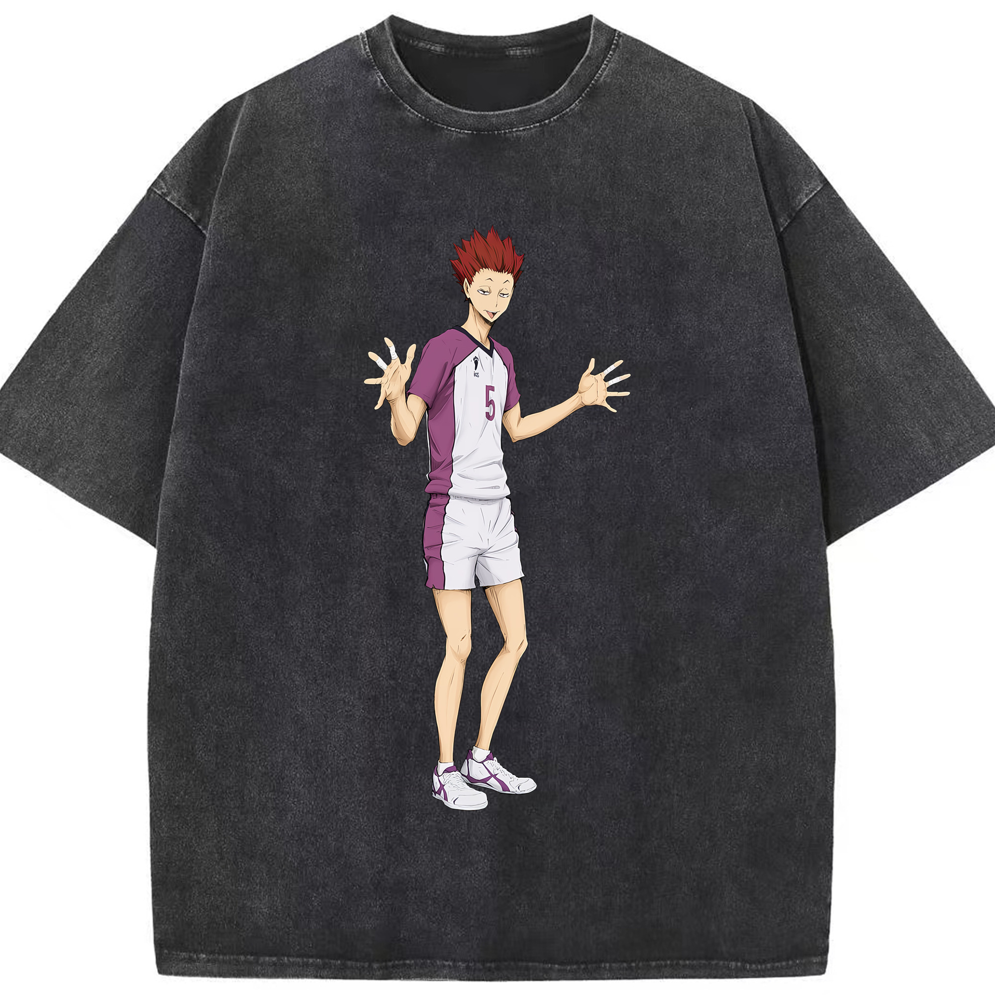 （画像用） ハイキュー!! Haikyu!! 綿100% ヴィンテージ風 半袖Tシャツ（フロントプリント）
