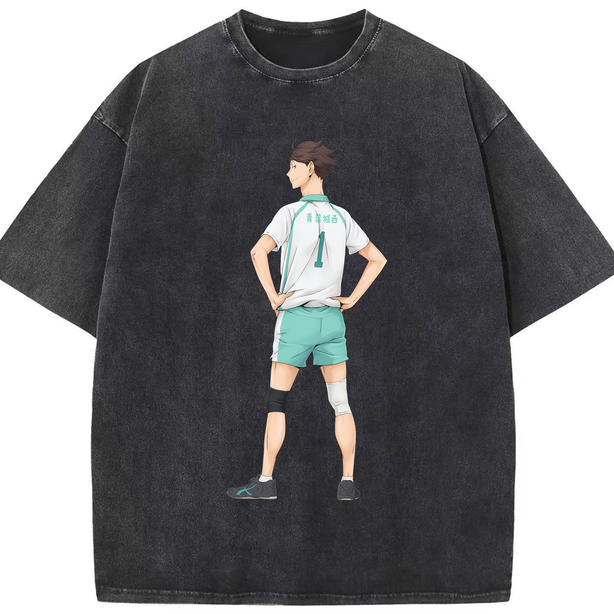 （画像用） ハイキュー!! Haikyu!! 綿100% ヴィンテージ風 半袖Tシャツ（フロントプリント）