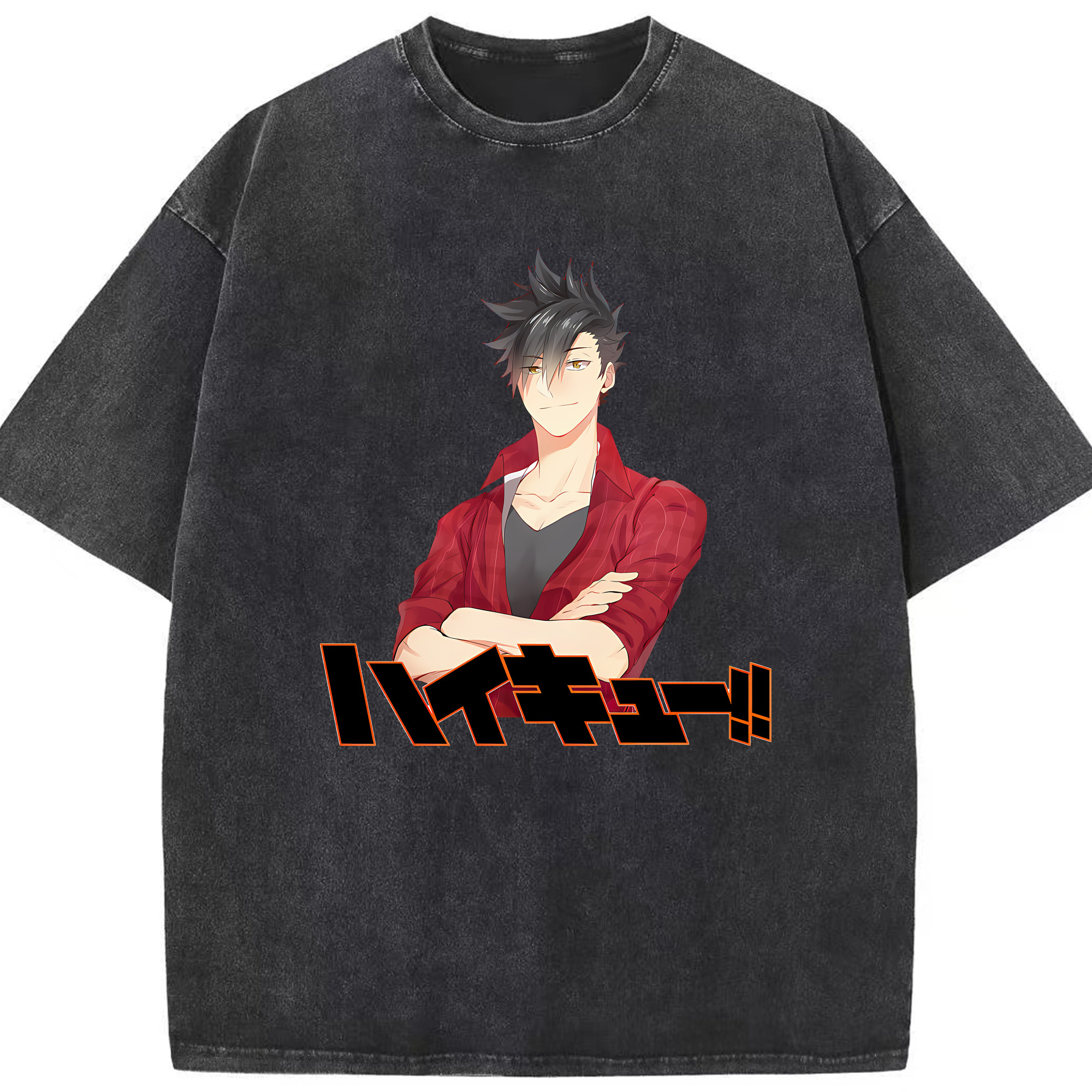 （画像用） ハイキュー!! Haikyu!! 綿100% ヴィンテージ風 半袖Tシャツ（フロントプリント）
