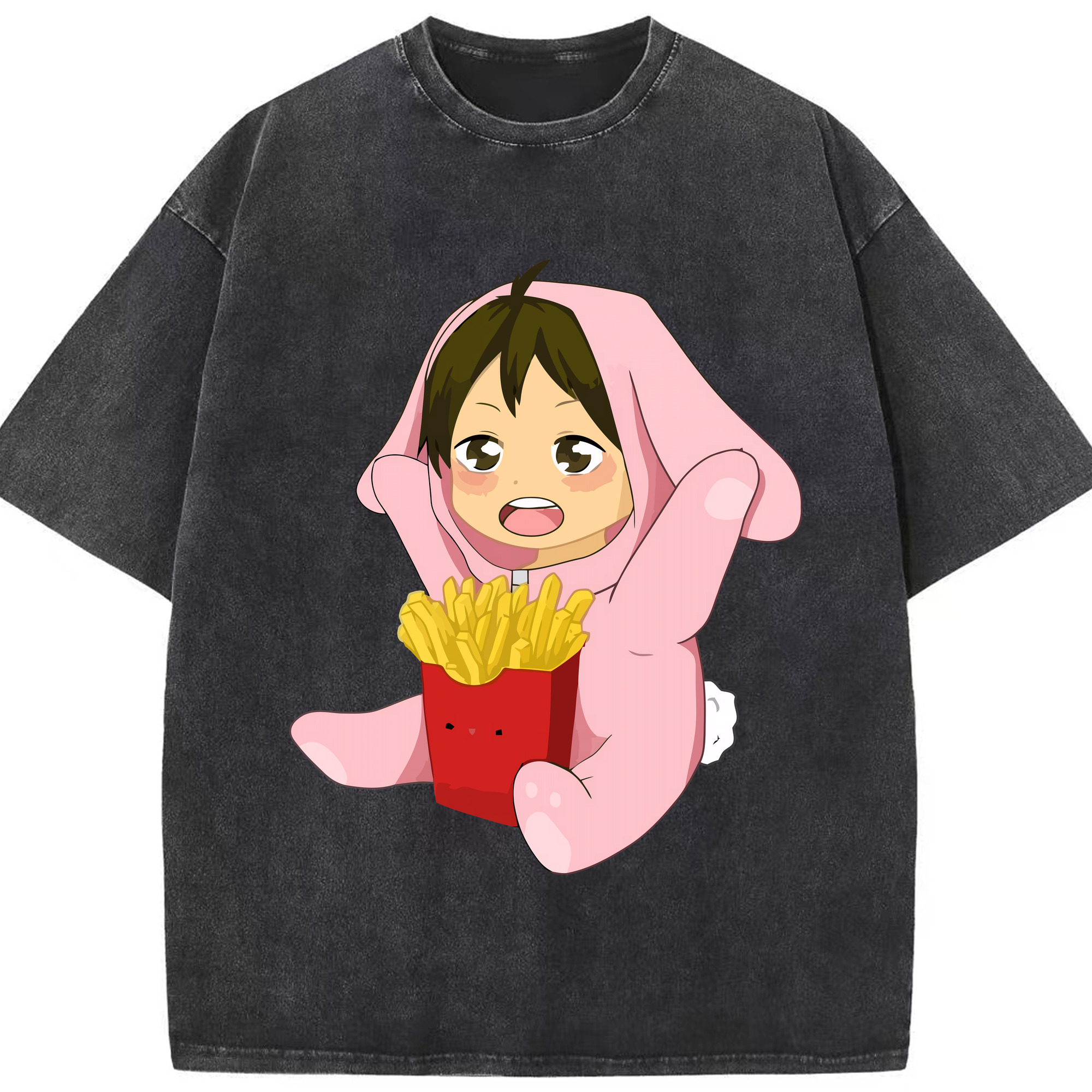 （画像用） ハイキュー!! Haikyu!! 綿100% ヴィンテージ風 半袖Tシャツ（フロントプリント）