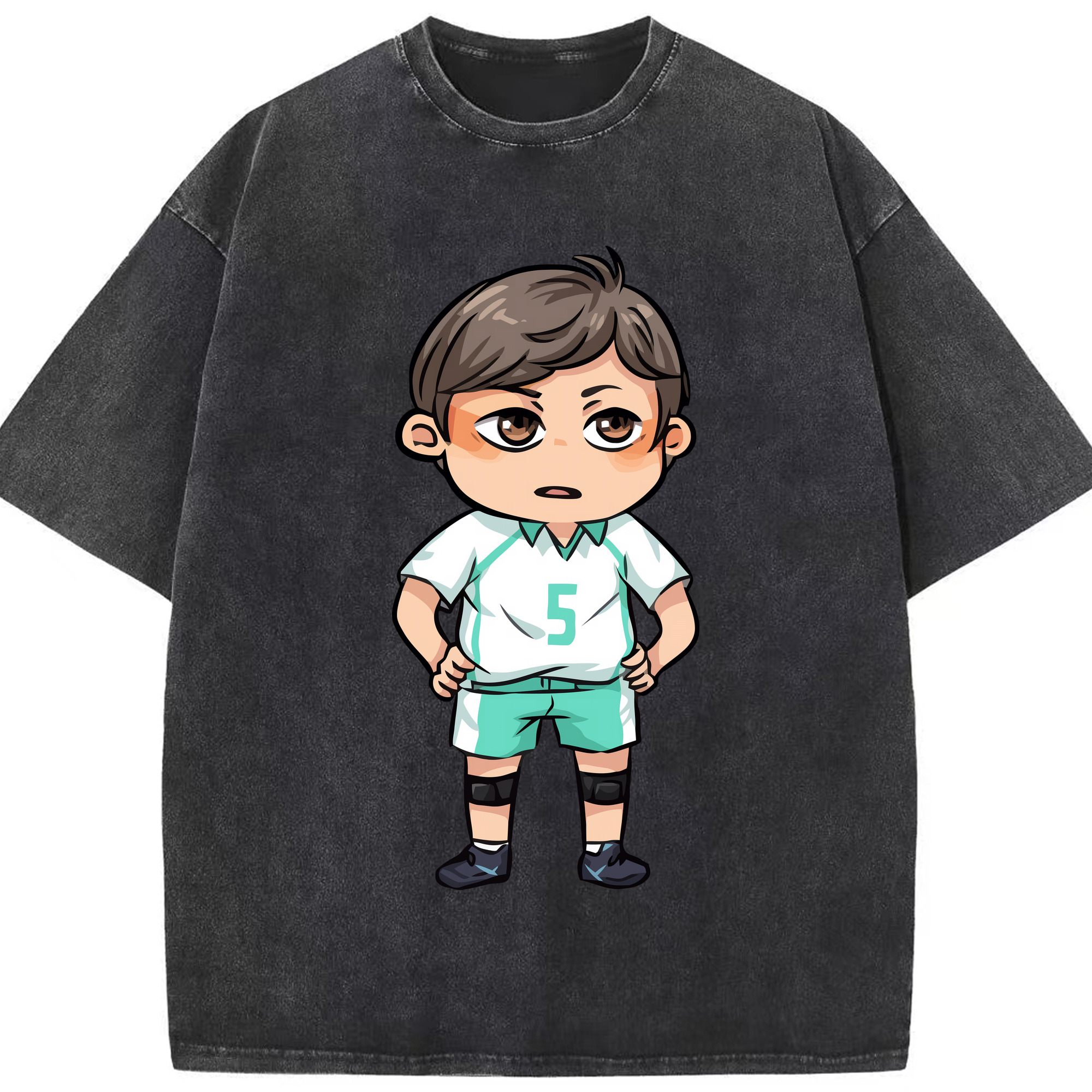 （画像用） ハイキュー!! Haikyu!! 綿100% ヴィンテージ風 半袖Tシャツ（フロントプリント）