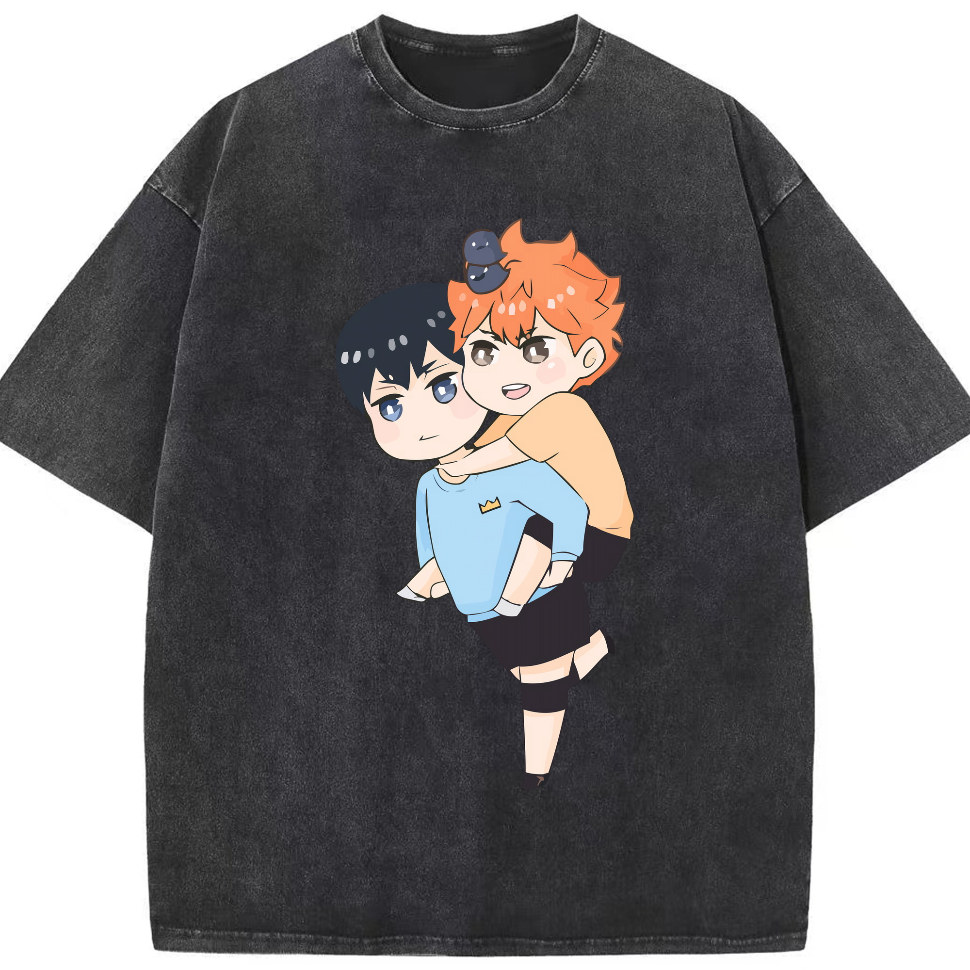 （画像用） ハイキュー!! Haikyu!! 綿100% ヴィンテージ風 半袖Tシャツ（フロントプリント）