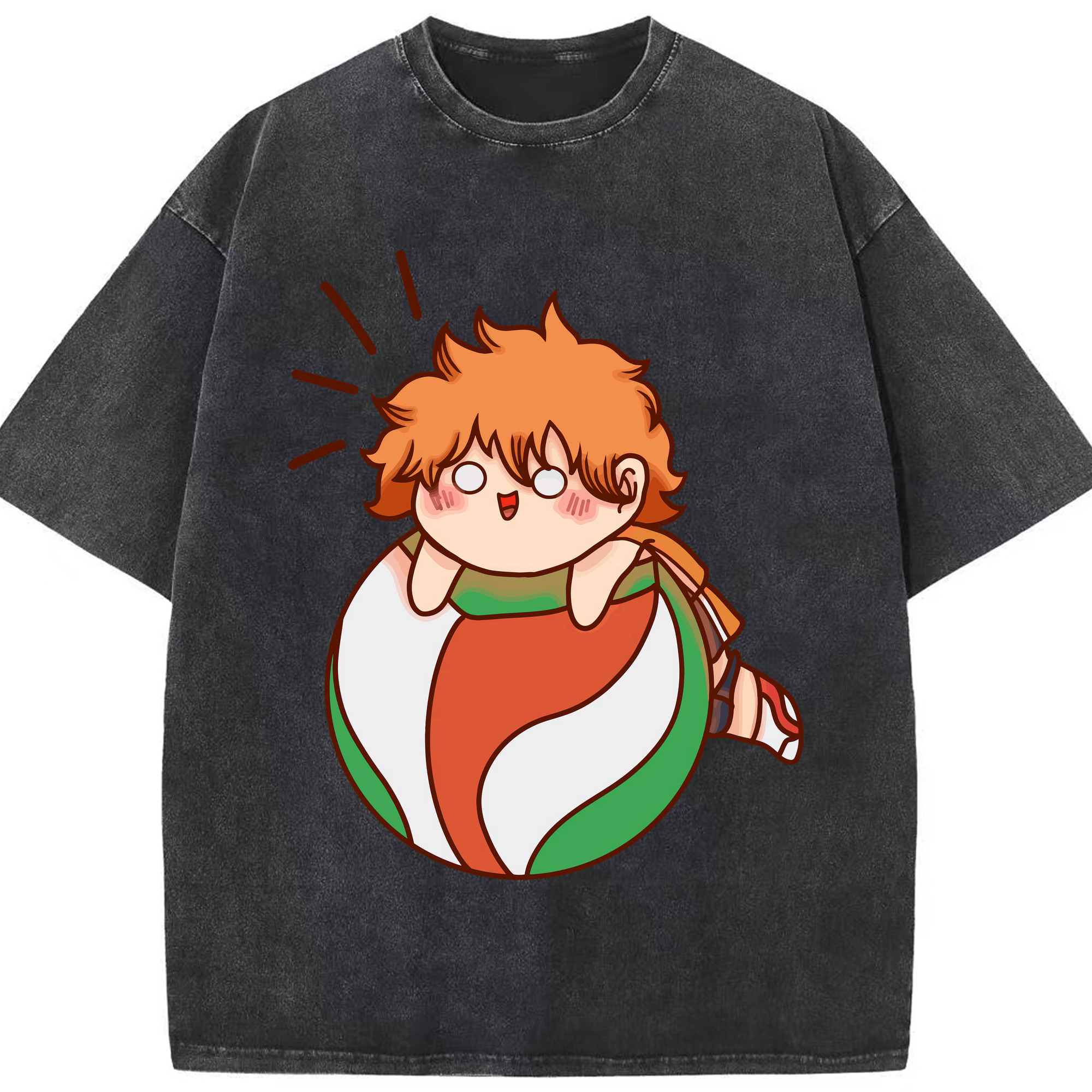 （画像用） ハイキュー!! Haikyu!! 綿100% ヴィンテージ風 半袖Tシャツ（フロントプリント）